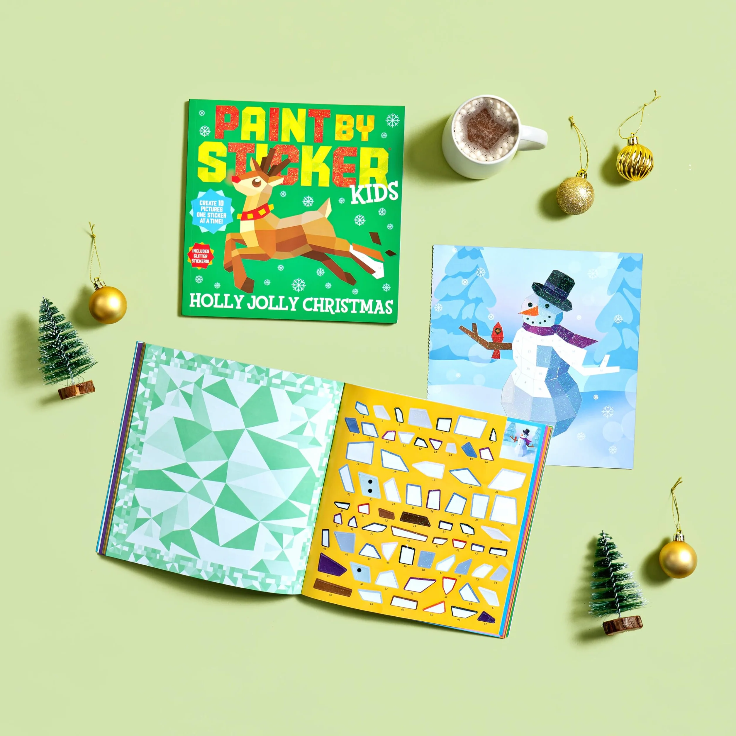 Paint by Sticker Kids: Holly Jolly Christmas: Create 10 Pictures One Sticker at a Time! Includes Glitter Stickers