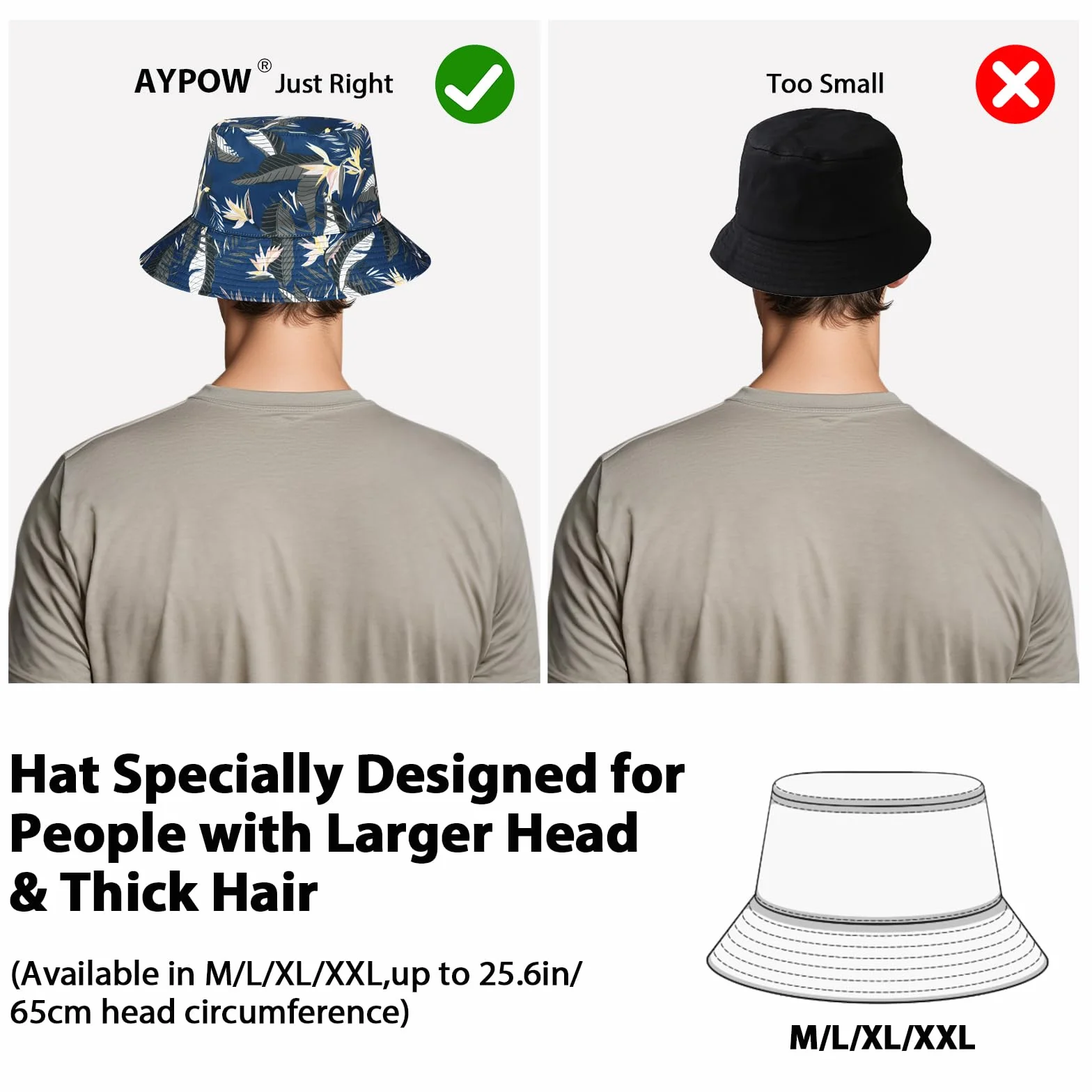 XX-duży dwustronny kapelusz typu bucket unisex, modny nadruk duży rozmiar bawełniany letni kapelusz przeciwsłoneczny kapelusz wędkarski, ochrona przed promieniowaniem UV, lekka czapka plażowa