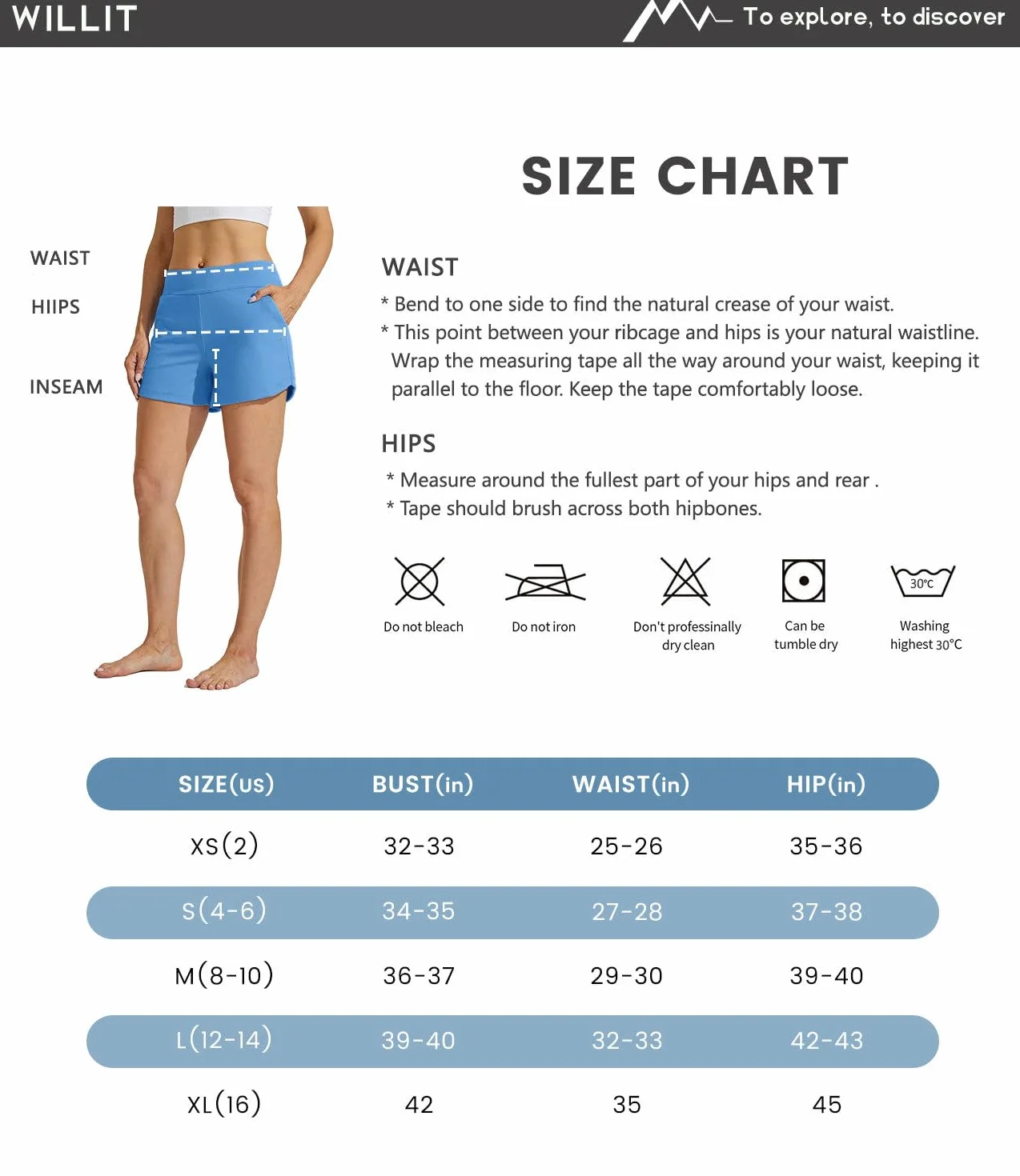 WILLIT Damskie szorty kąpielowe, kąpielówki, kąpielówki, kąpielówki, Tummy Control, szorty plażowe, 3,5 cala, z podszewką