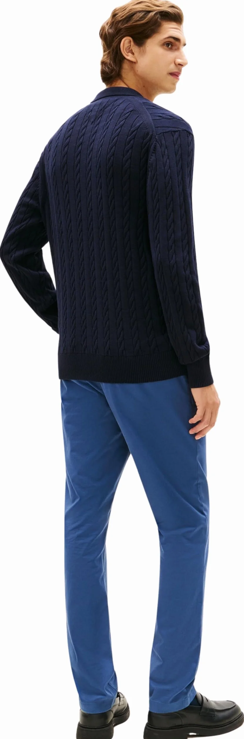 Tommy Hilfiger Sweter pullover Mężczyźni Classic Cotton Cable Ls Polo Mw0mw41955