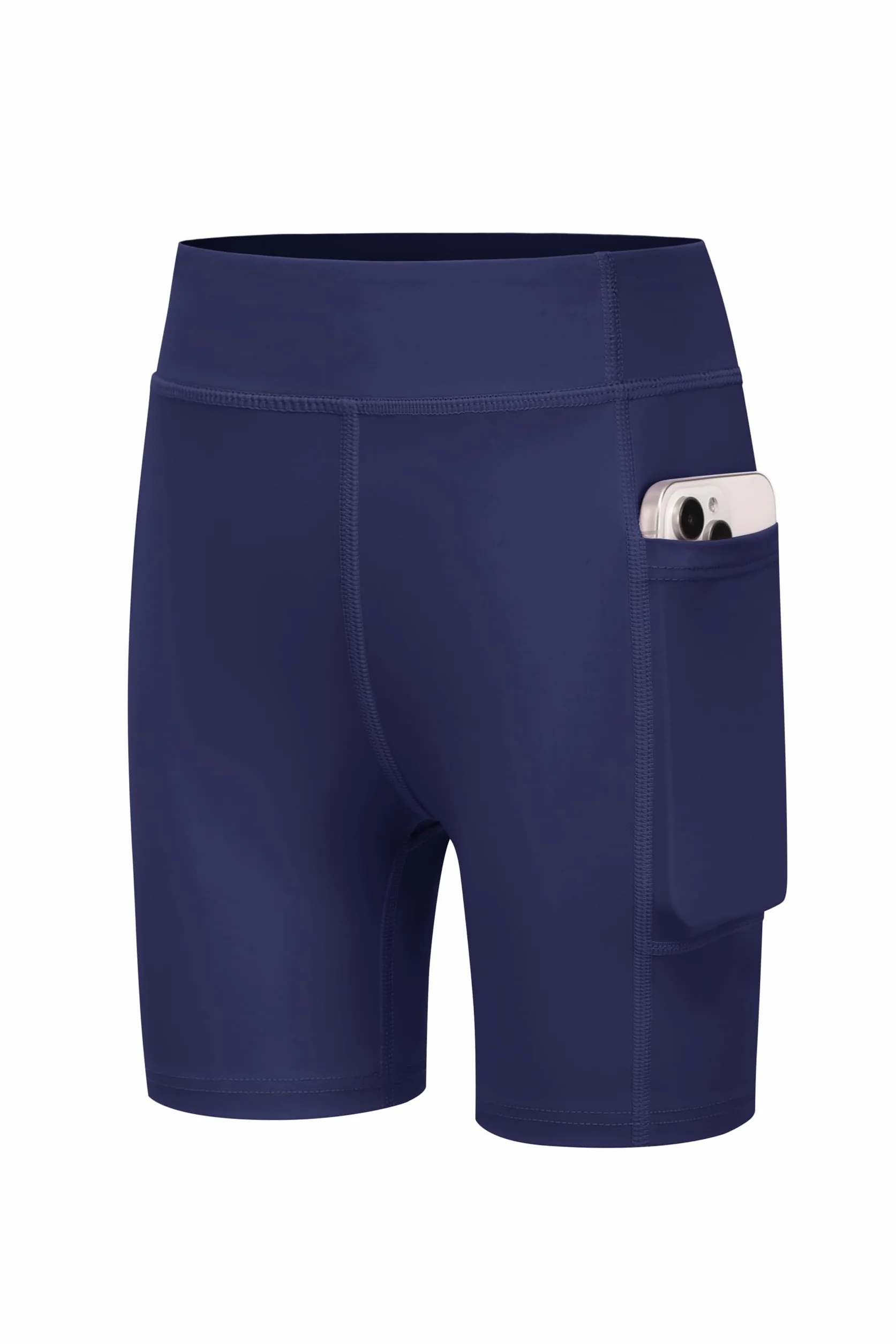 Arshiner Dziewczęce spodenki sportowe unisex szorty legginsy dziecięce spodenki rowerowe wysoka talia spodenki gimnastyczne z kieszenią 5-12 lat