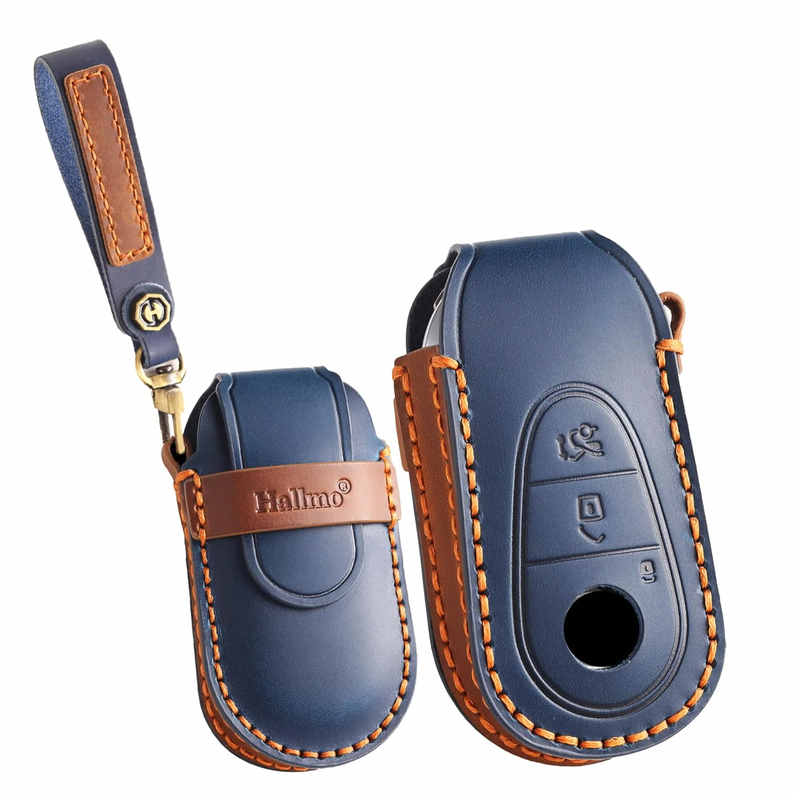 ontto Skórzane etui na kluczyki samochodowe, etui na klucze, etui ochronne na klucze, pasuje do Mercedes Benz C S GLC GLE EQE EQS klasa 500, 580, SL63, AMG, W206, S206, W223, X254, 2022-2024,