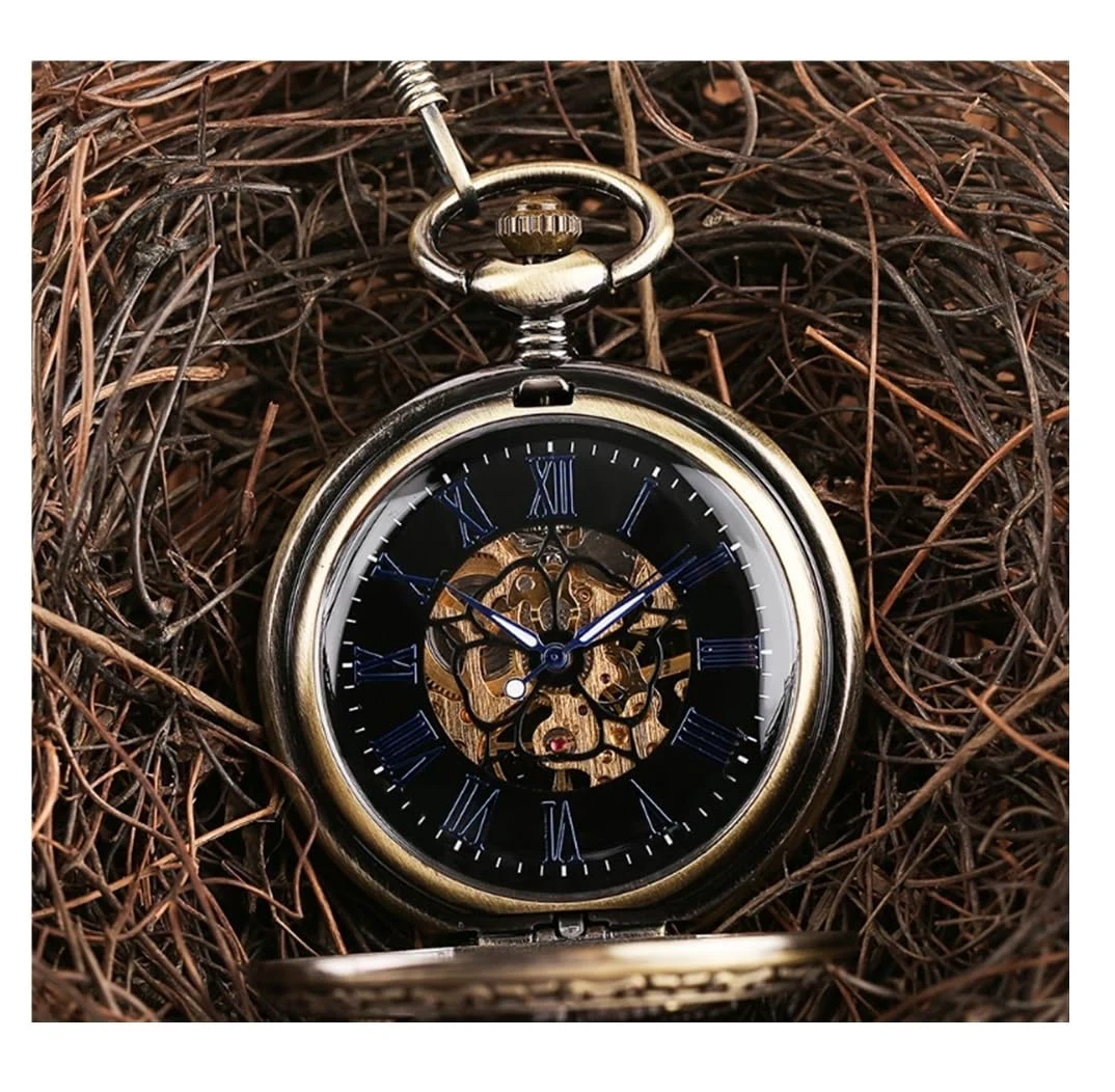 Vintage Zegarek Kieszonkowy Mechaniczny Zegarek Kieszonkowy Męski, Mechaniczne Zegarki Kieszonkowe Z Cyframi Rzymskimi Mężczyzn Elegancki