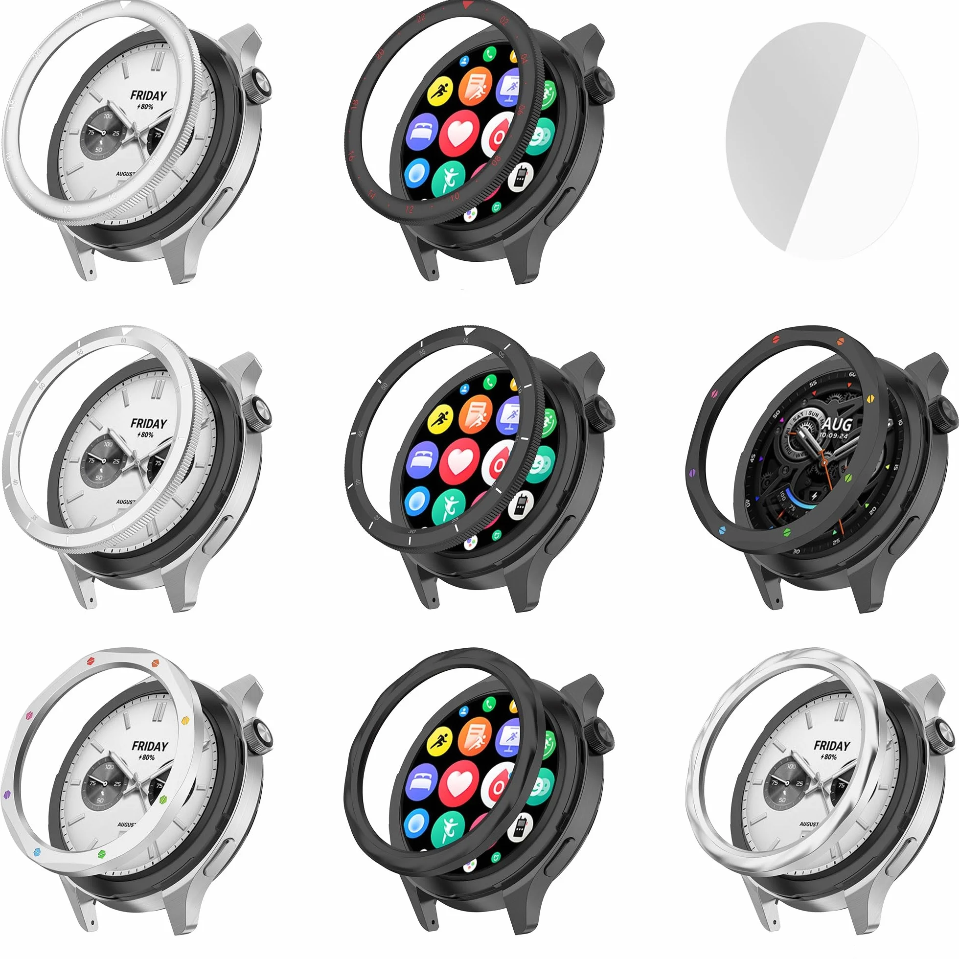 Ramka ze stali nierdzewnej do Xiaomi Watch S4 metalowa ramka do Mi Watch S3 zapasowe etui z folią hartowaną (7)