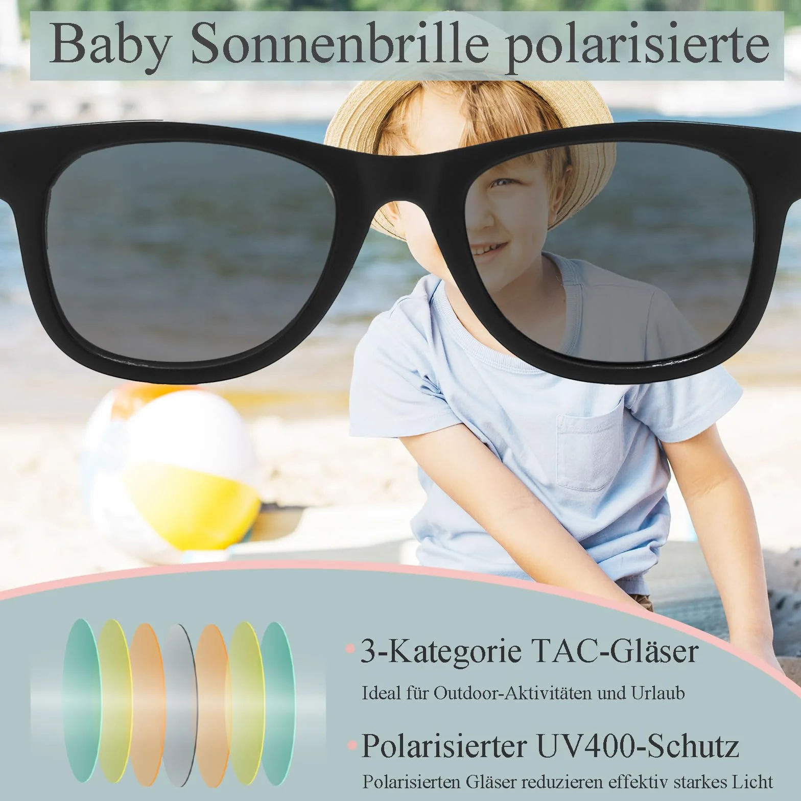 Dziecięce okulary przeciwsłoneczne 0-3 lata, okulary przeciwsłoneczne z polaryzacją, elastyczna oprawka dla małych dzieci