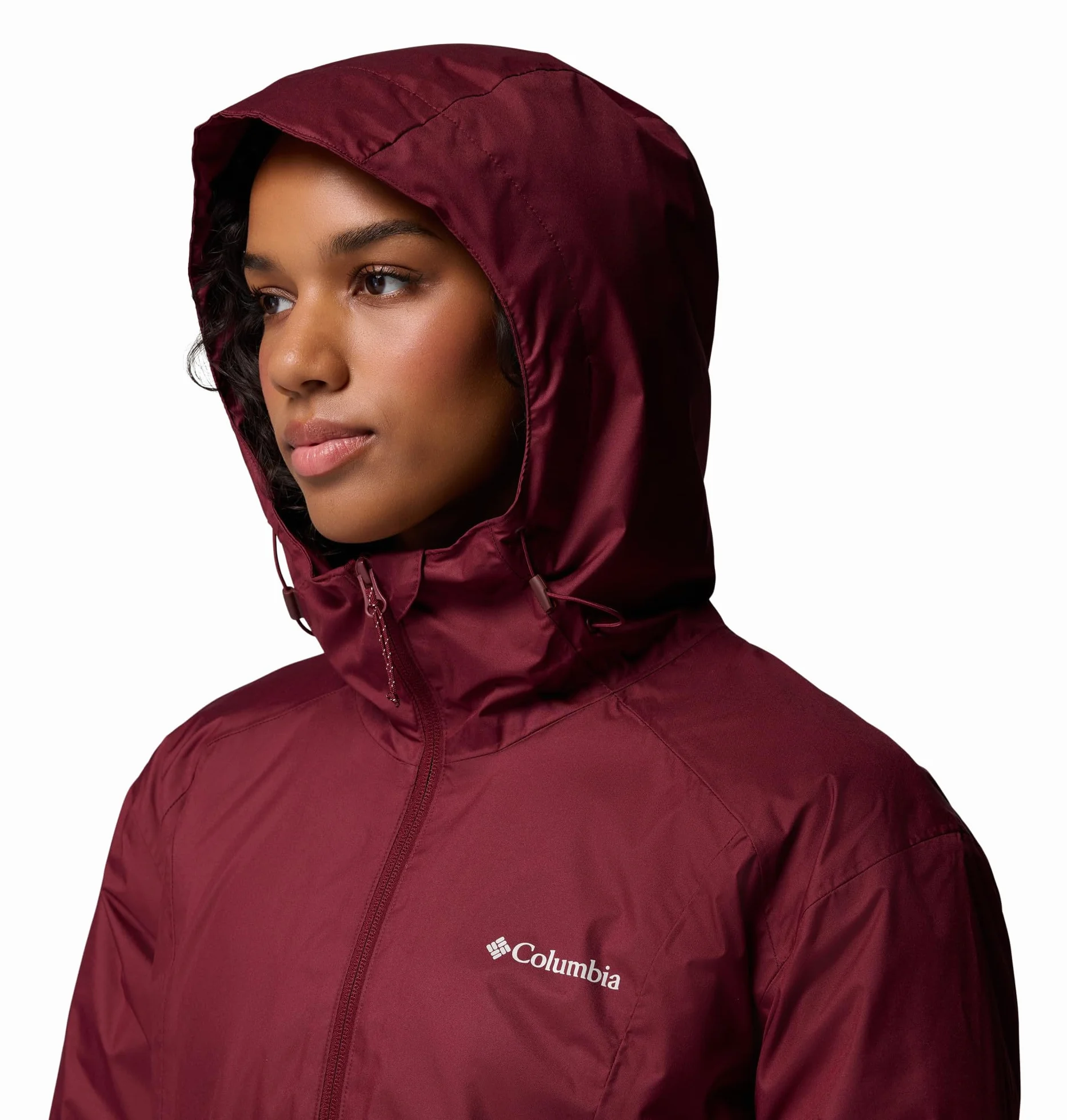 Columbia Damska kurtka Inner Limits 3, wodoodporna kurtka przeciwdeszczowa, bogate wino, gumka do ścierania, różowa, XL