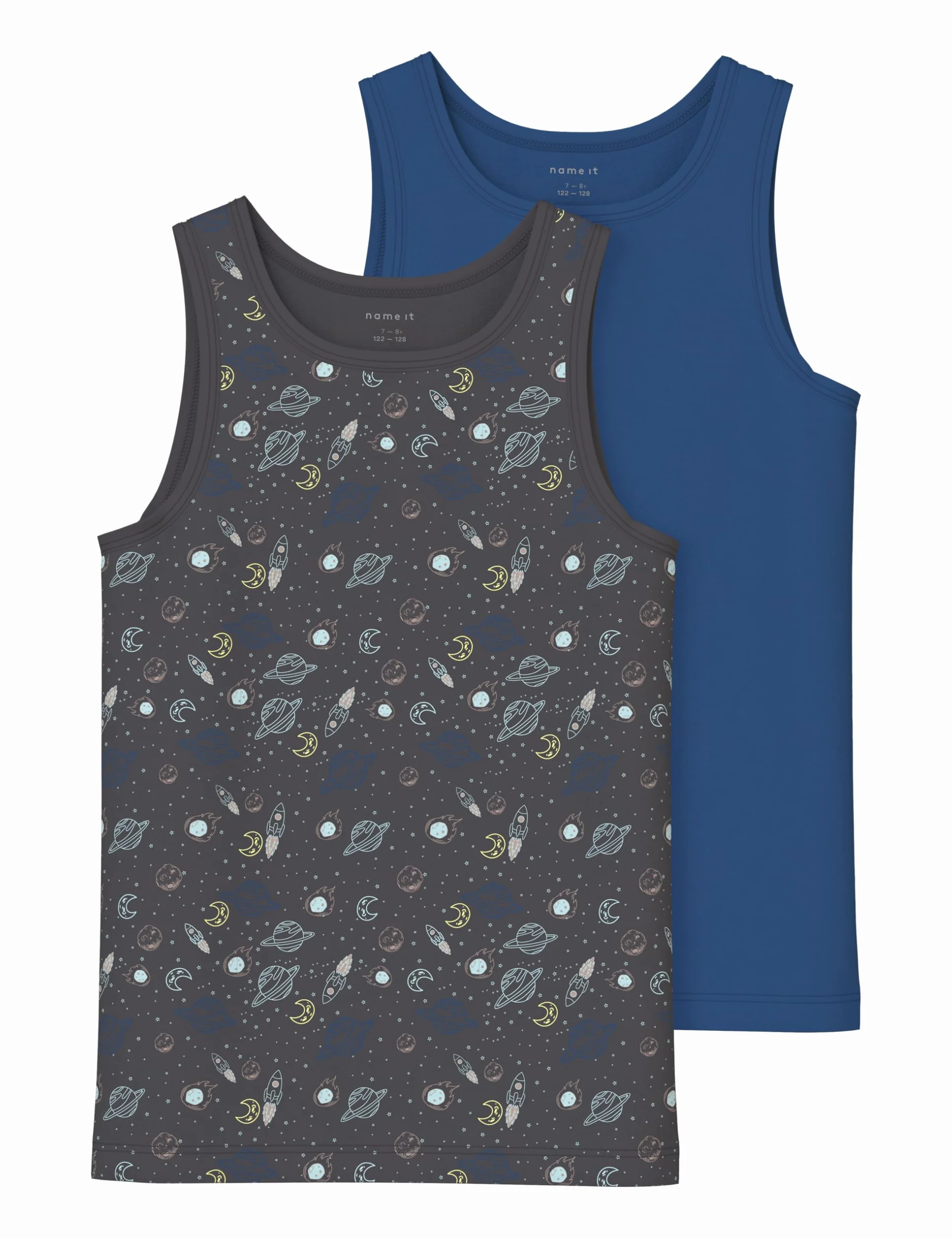 Name it kids Chłopięcy Nkmtank Top 2P Iron Space Noos (2 sztuki), Forged Iron, numeric_146