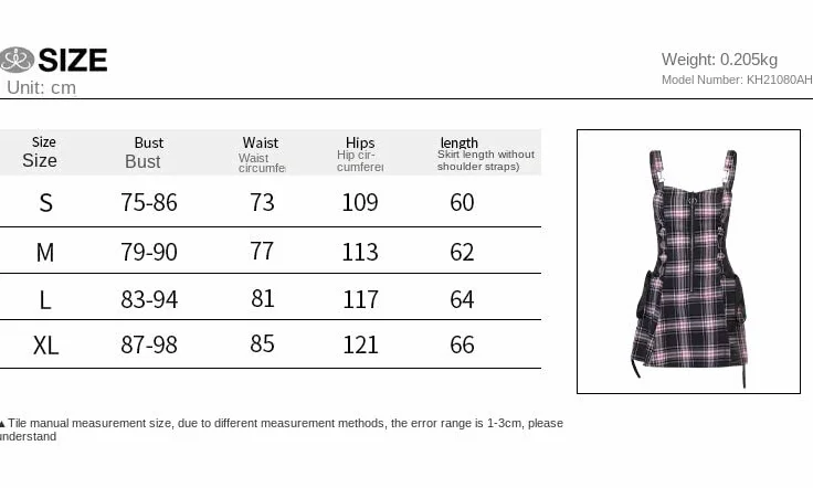 Letnie sukienki o linii A dla kobiet Halter Gothic Zipper Plaid Grunge Punk Sukienka Mini Sexy Fit Y2K Streetwear