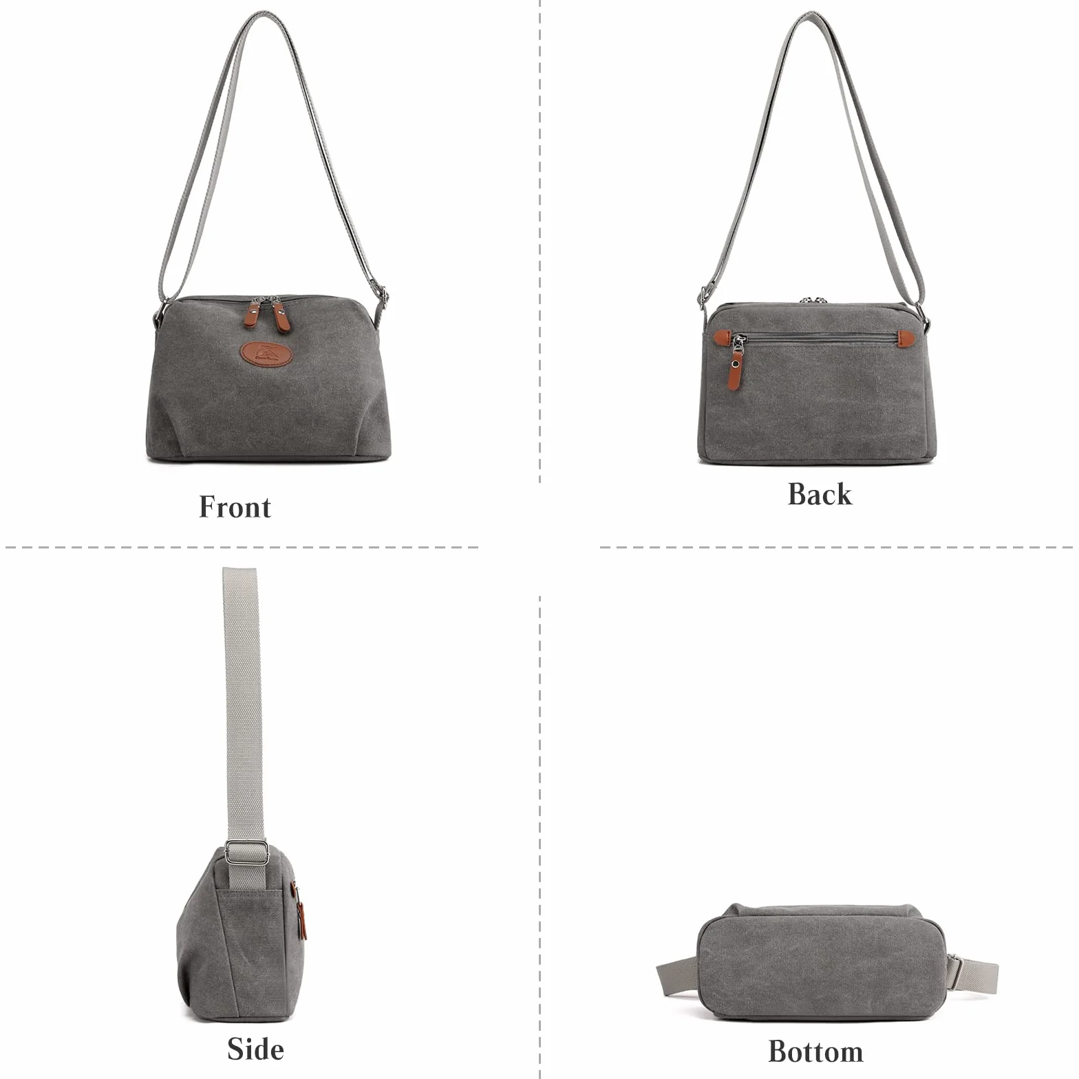 Damska torba crossbody na co dzień torba na ramię płócienna torba listonoszka tornister