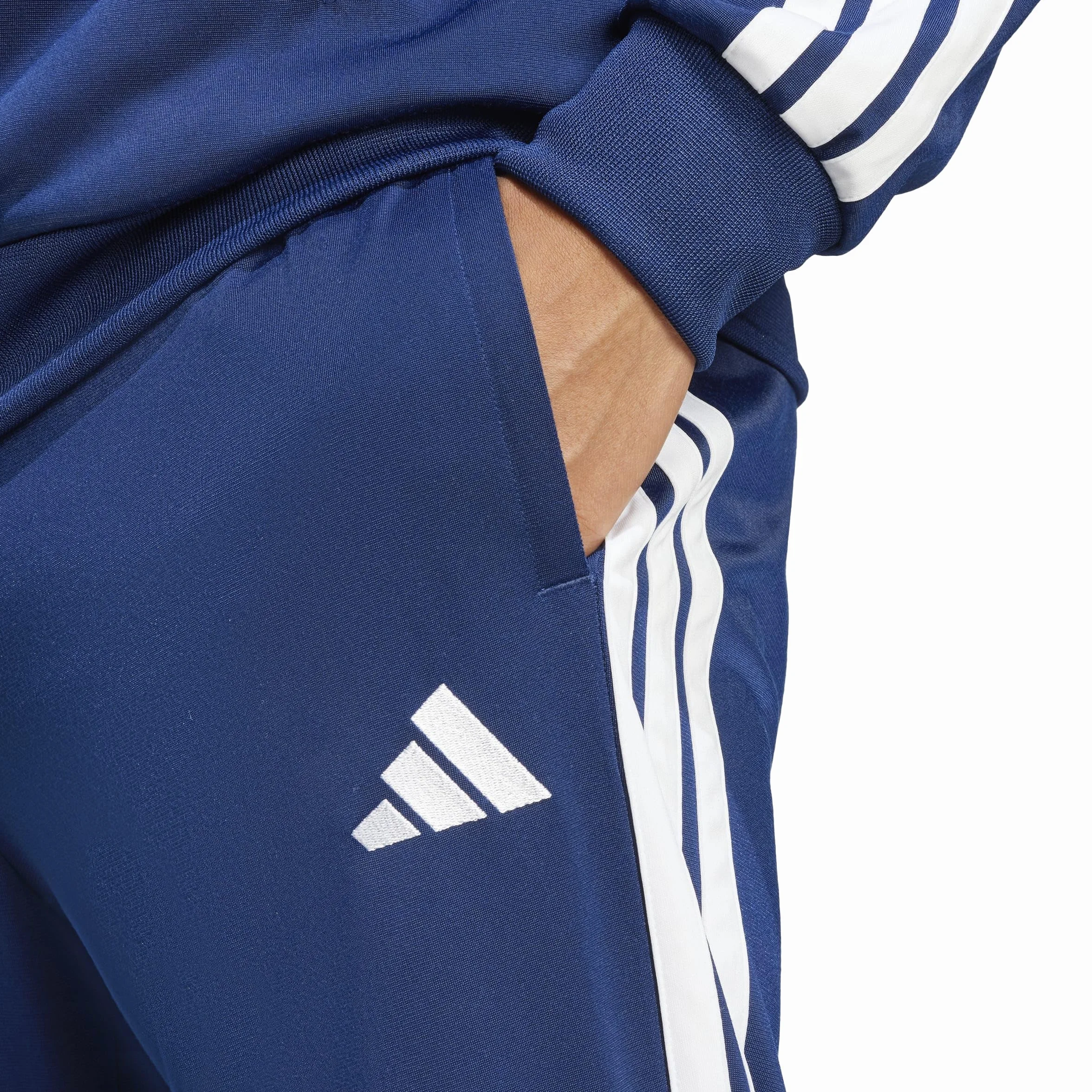 adidas Mężczyźni SPORTSWEAR BASIC 3 STRIPES TRICOT TRACKSUIT, Dark Blue, M