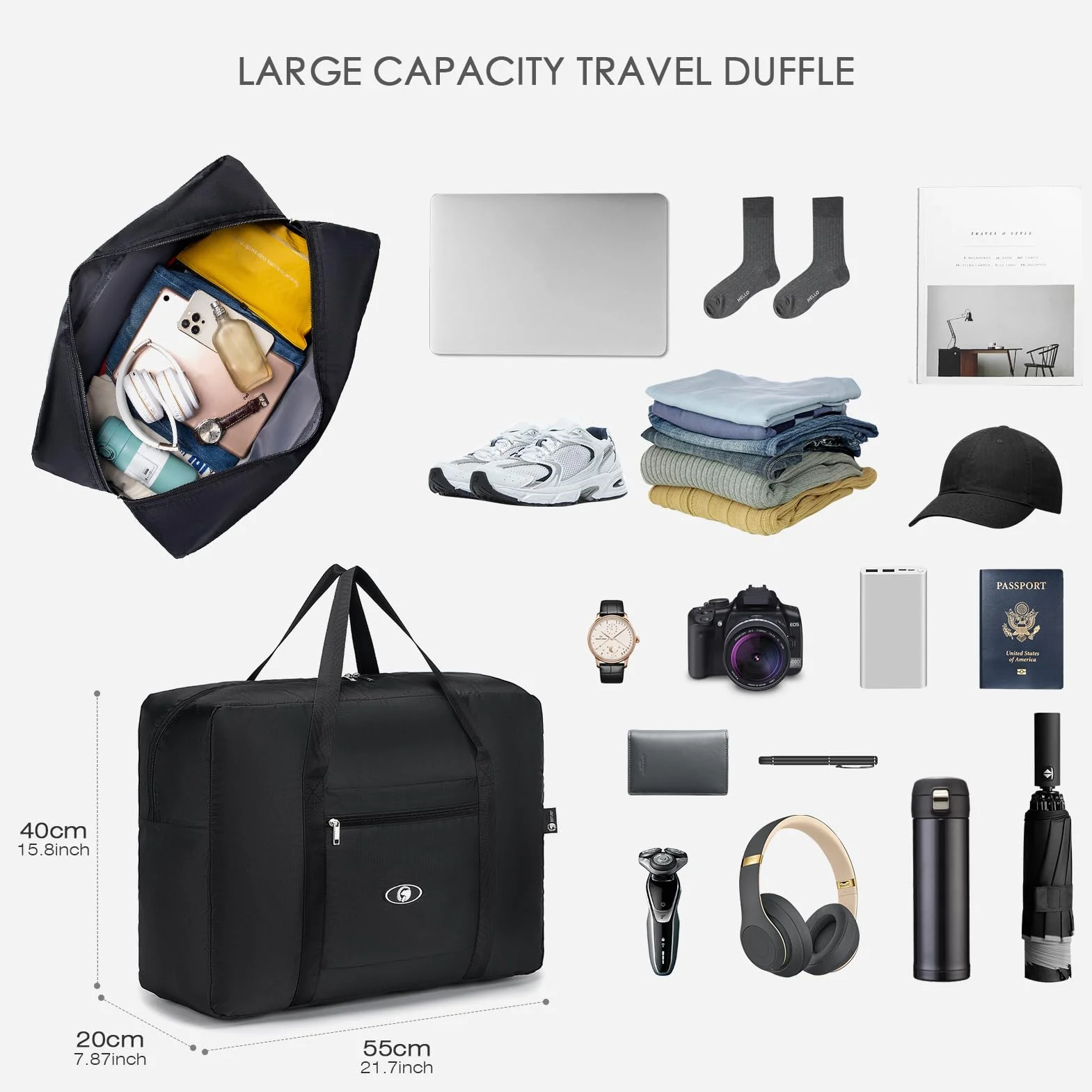 SPAHER 2X Torba Kabinowa 55x40x20 TUI Airways Lufthansa Składana Torba Podróżna Bagaż Podręczny Wodoodporna Torba Kabinowa pod Siedzeniem Lekka Torebka dla Kobiet i Mężczyzn