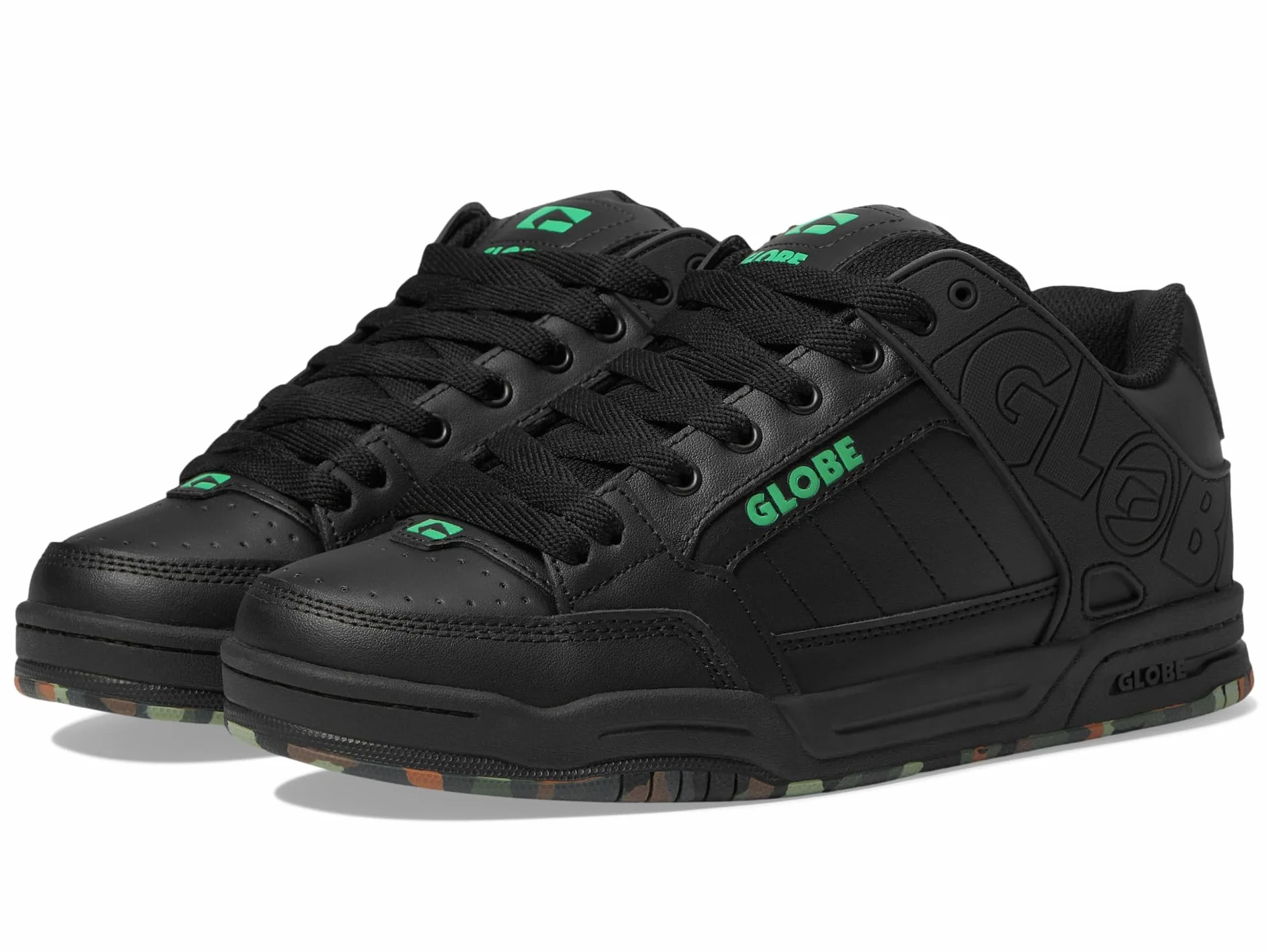Męskie buty skate - profesjonalne buty do deskorolki Tilt - czarny/zielony/mozaikowy