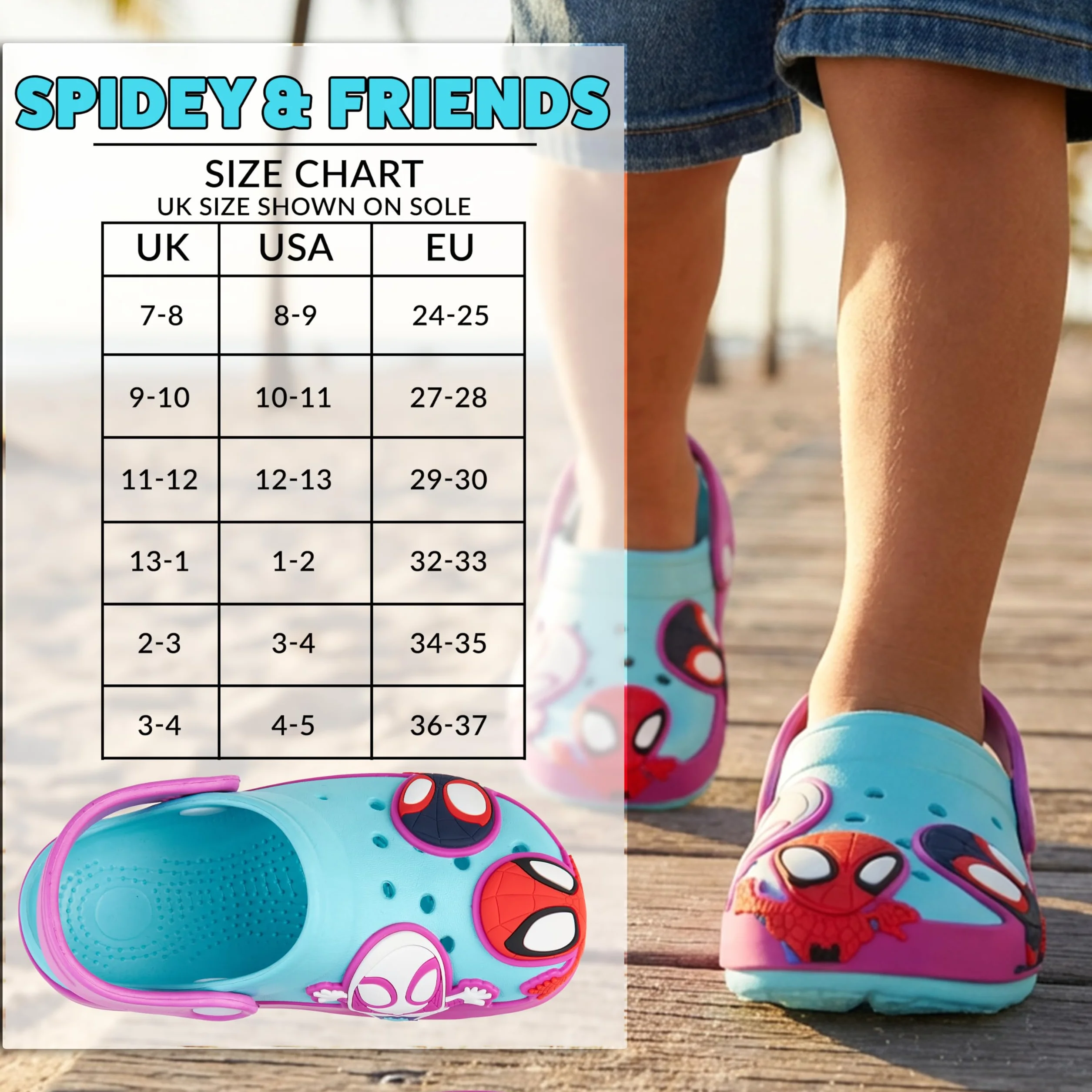 Get Trend Hello Kitty | Pat Patrol | Spidey i jej przyjaciele chodaki dziecięce, chodaki ogrodowe, antypoślizgowa podeszwa i pasek, kapcie dziecięce