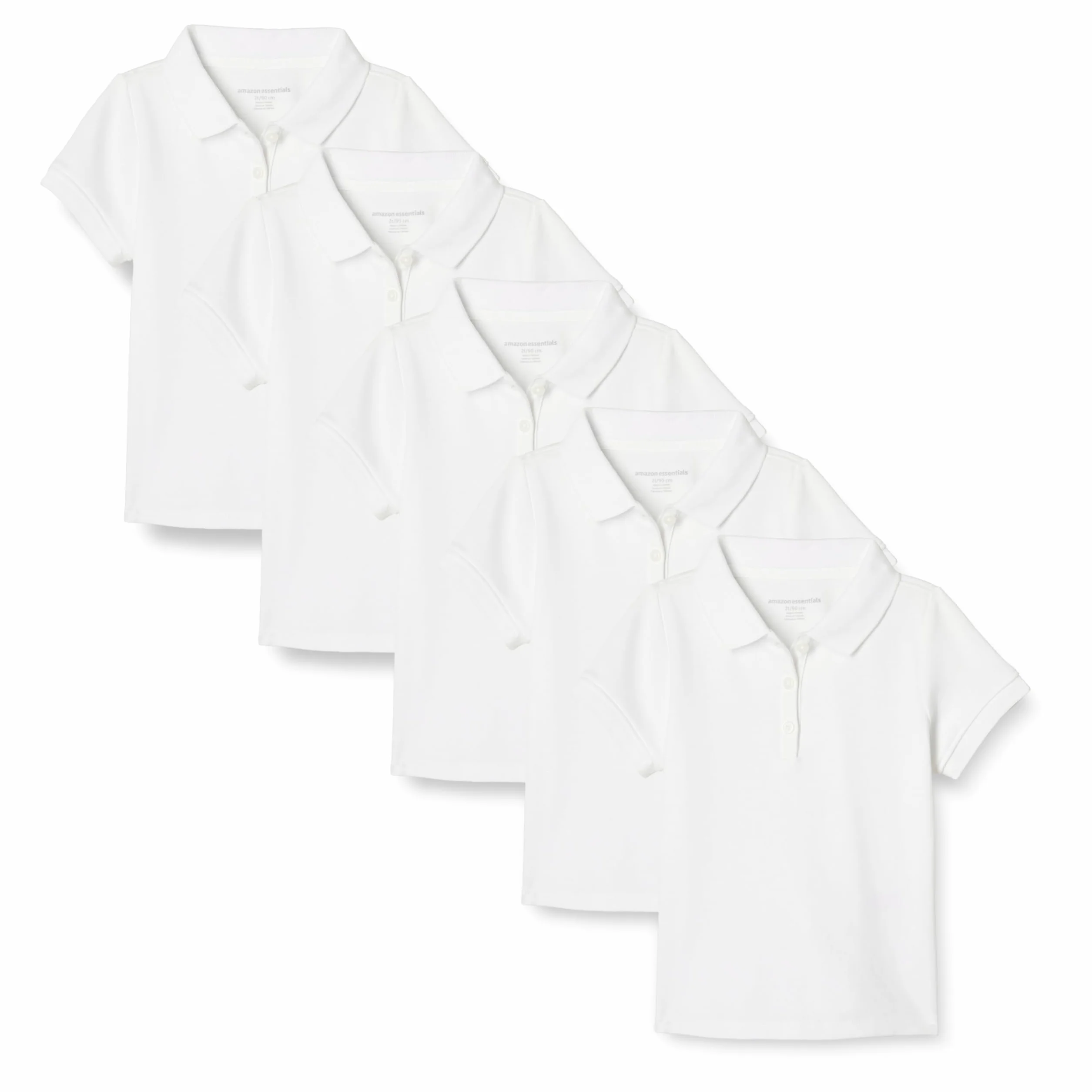 Amazon Essentials Dziewczęca koszulka polo z krótkim rękawem, 5 sztuk