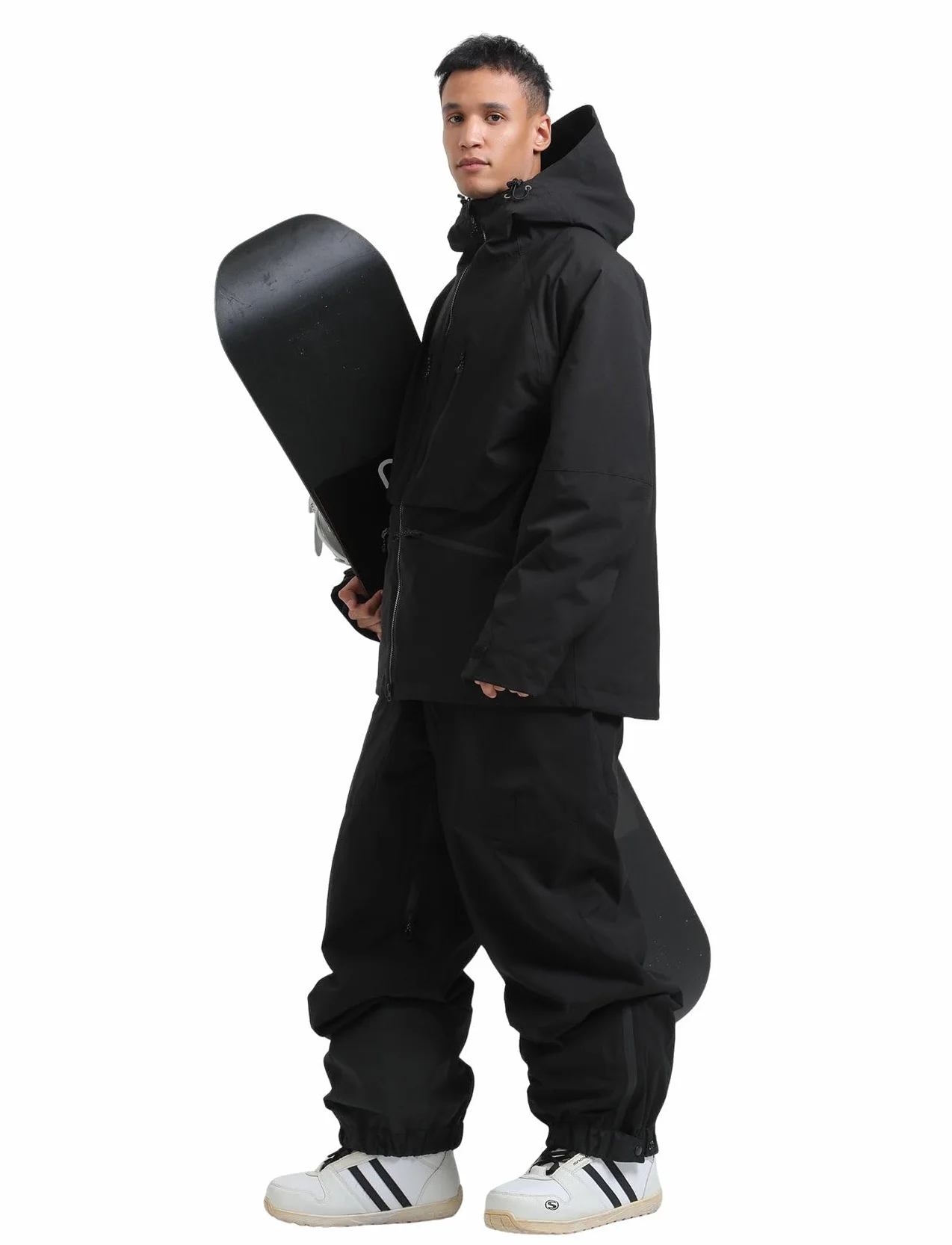 GSOU SNOW Męskie Damskie Spodnie Snowboardowe Baggy Spodnie Narciarskie z Szelkami - Wodoodporne Wiatroodporne Oddychające Ciepłe