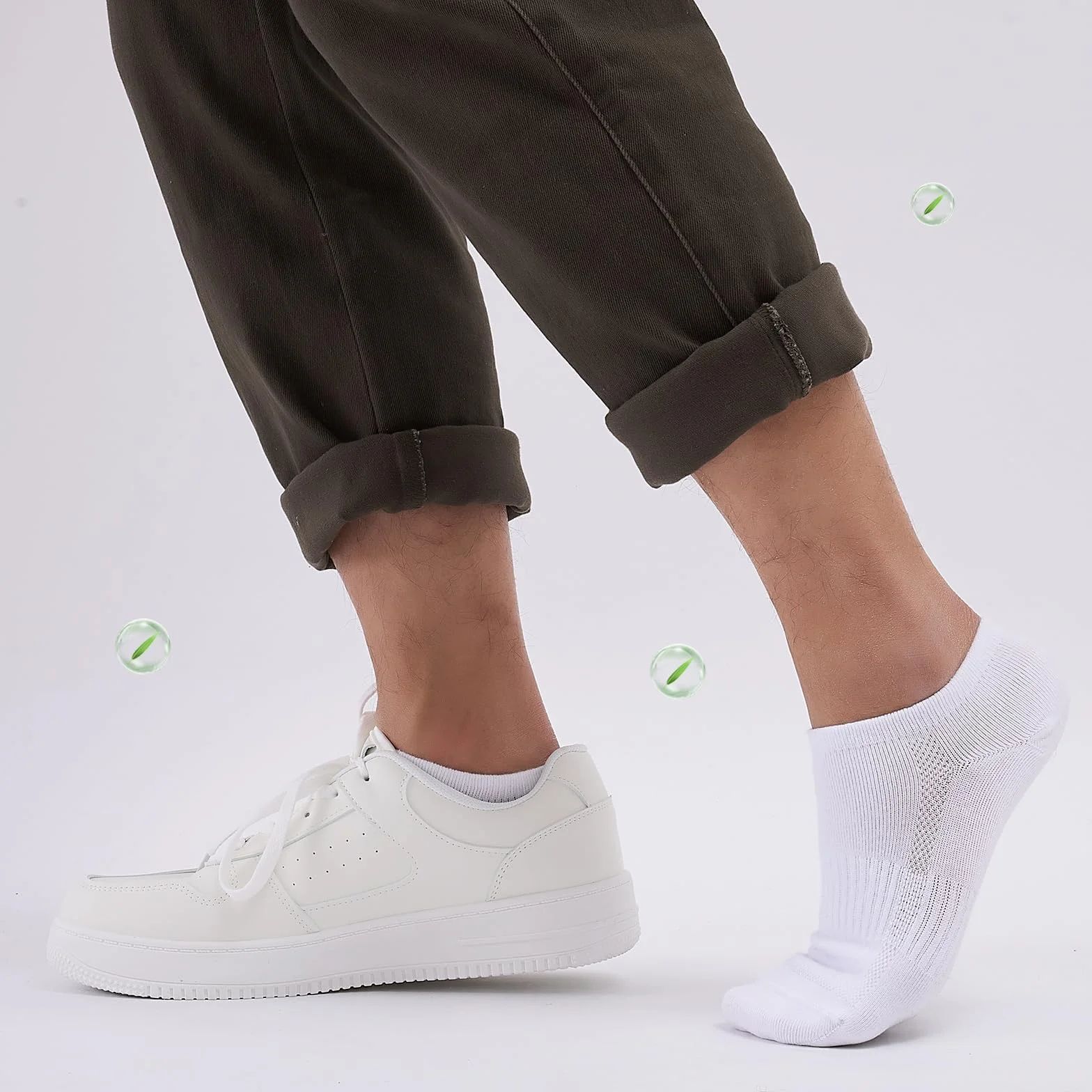 Cirorld Bambusowe skarpety do sneakersów, dla kobiet i mężczyzn, rozm. 39-42, 43-46,6 pary, oddychające, krótkie skarpety, antybakteryjne, sportowe, wchłaniają wilgoć, do biegania
