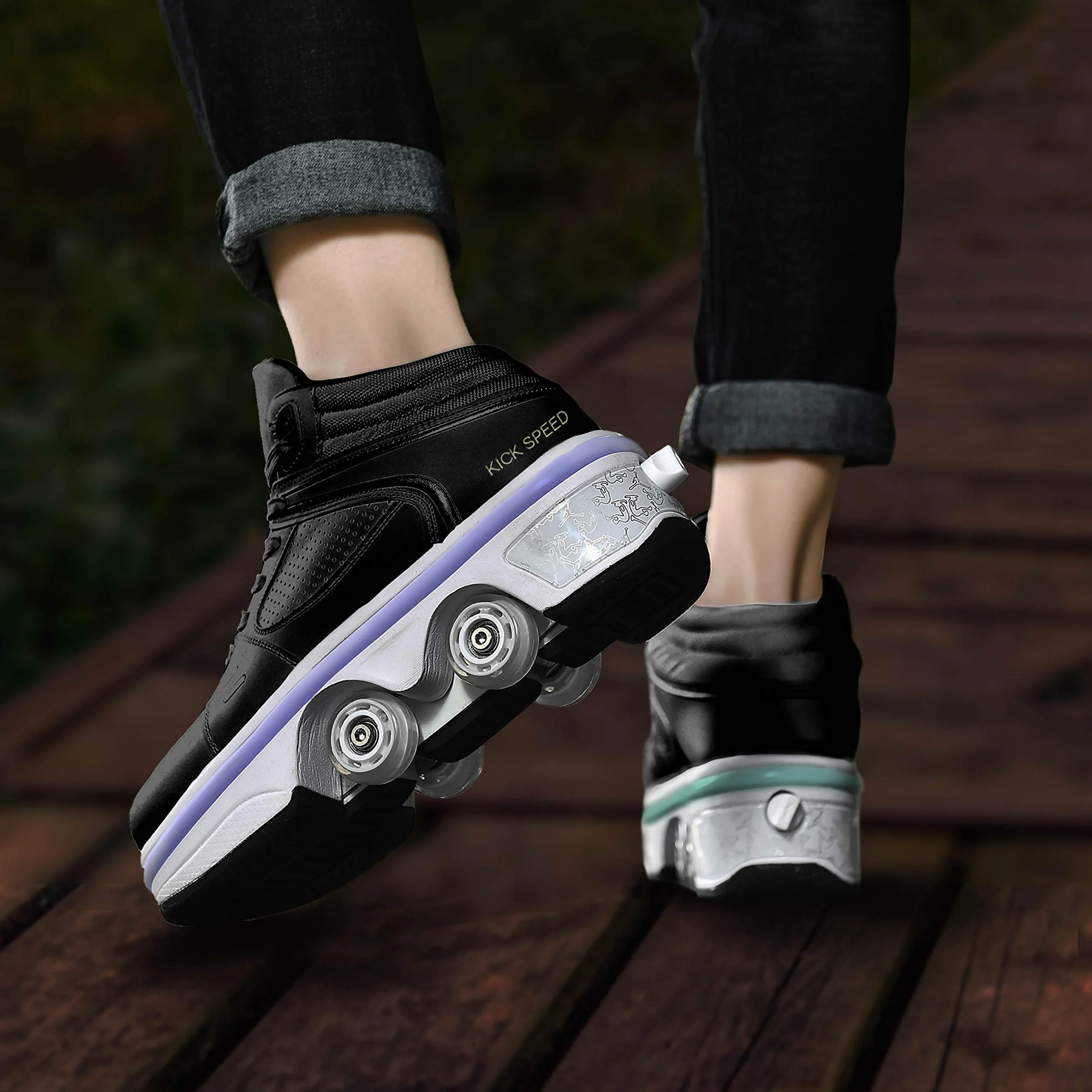 Buty z kółkami, wrotki, buty do jazdy jak na rolkach, buto-rolki, regulowane, damskie buty z kółkami