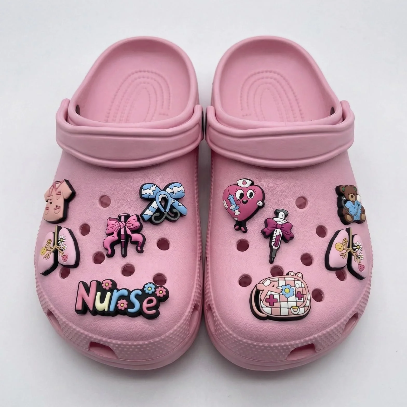25 sztuk przypinek Crocs, medycznych przypinek do butów dla pielęgniarki, zawieszek do butów Crocs, pinów Crocs, zawieszek do butów dla pielęgniarki, akcesoriów dla lekarza i pielęgniarki, DIY