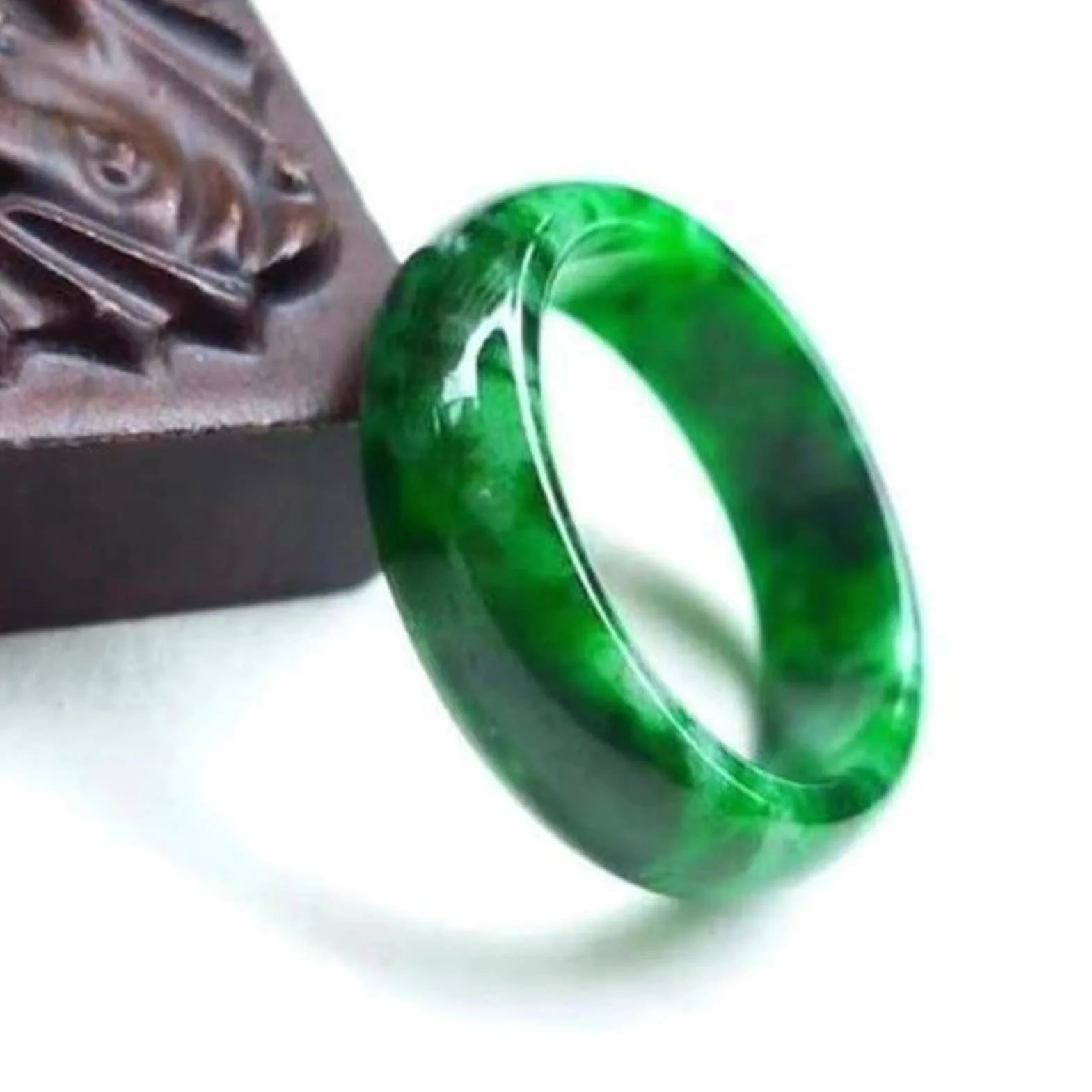 Naturalny jaspis zielony jadeit pierścionki ręcznie rzeźbiony jadeit prawdziwy kamień jadeitowy pierścionek jadeitowy biżuteria dla mężczyzn kobiet jadeitowa biżuteria walentynki, prezenty