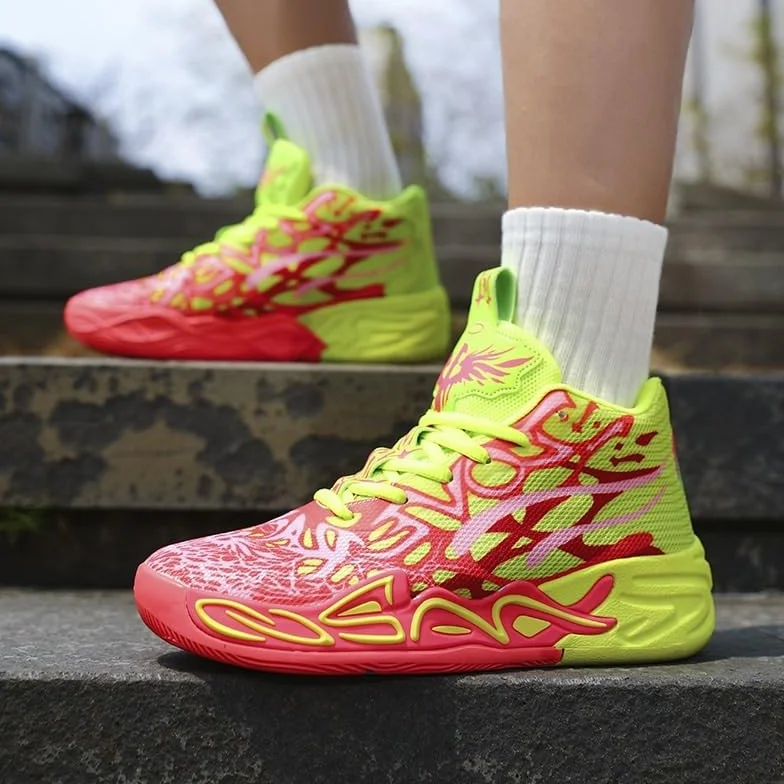 Bolognifi Męskie buty do koszykówki siatkowe oddychające modne sportowe buty rekreacyjne buty sportowe prezent