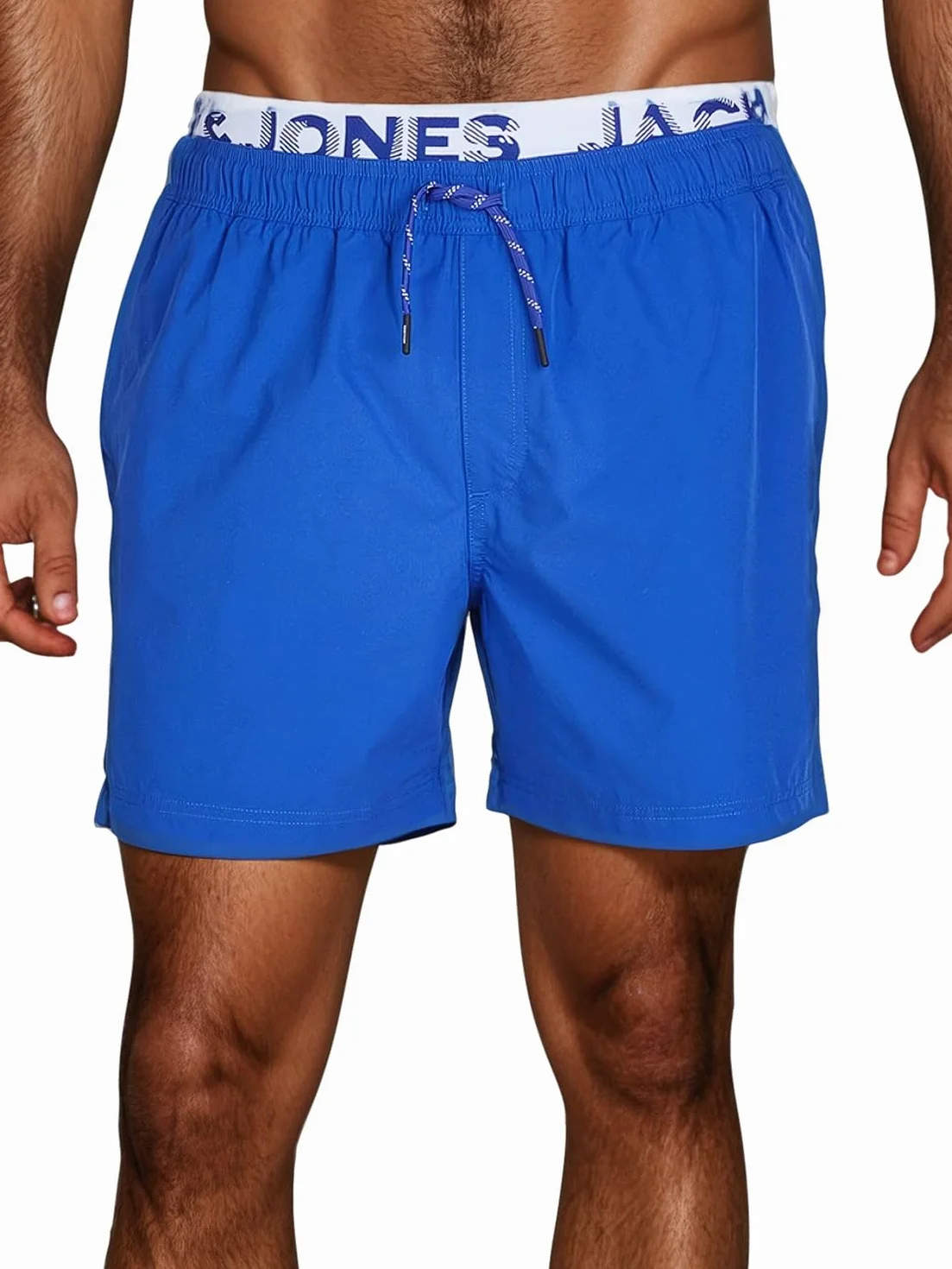 JACK & JONES Kąpielówki męskie długie szorty kąpielowe podwójny ściągacz Maui JJSWIM krótkie spodenki kąpielówki szorty czarne niebieskie koralowe S M L XL XXL 3XL