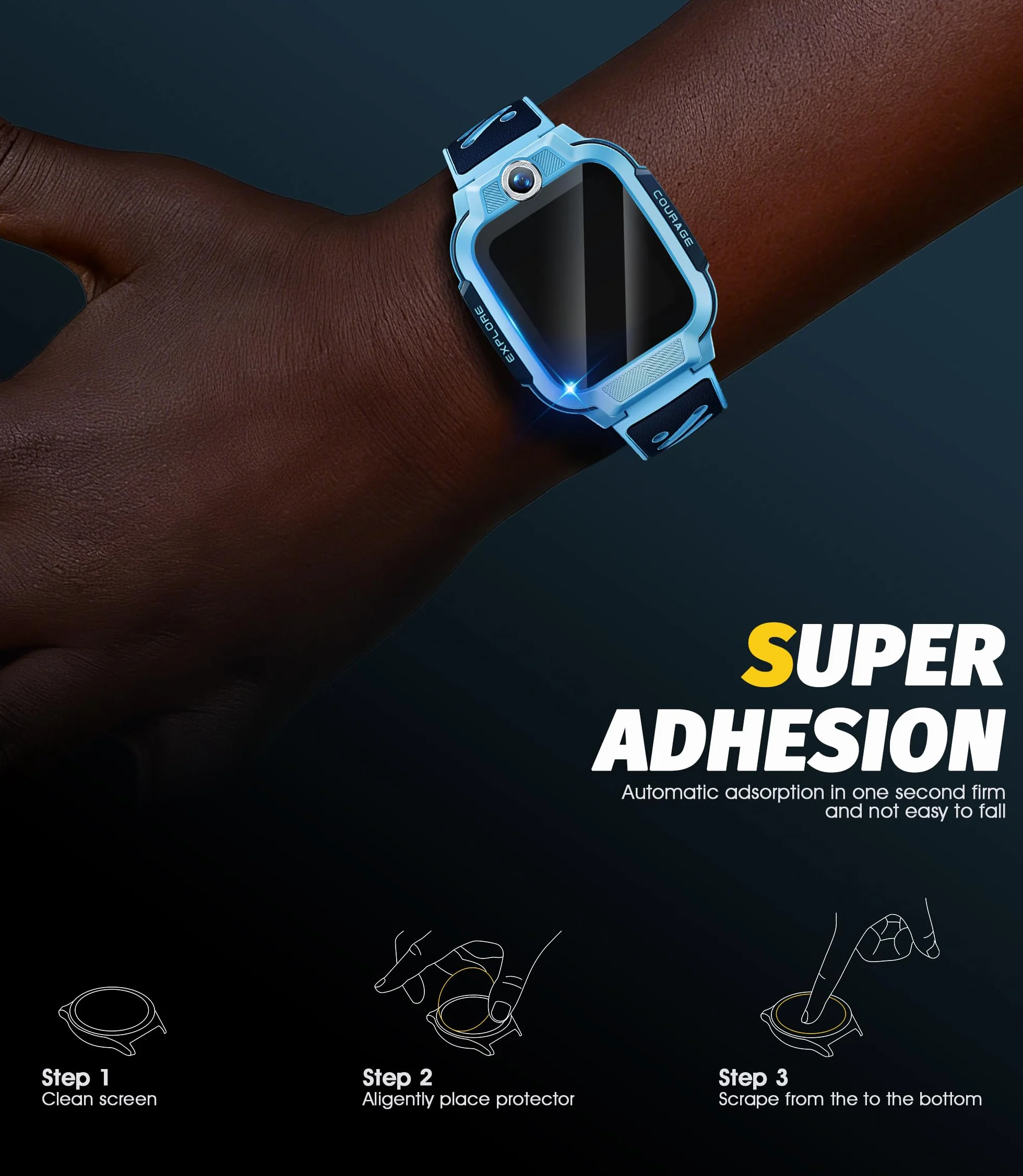 NEWZEROL Szkło ochronne na wyświetlacz, kompatybilne z Imoo Watch Phone Z3, pełne pokrycie, bez pęcherzyków powietrza, odporne na zarysowania, ze szkła, folia ochronna na wyświetlacz HD do zegarka