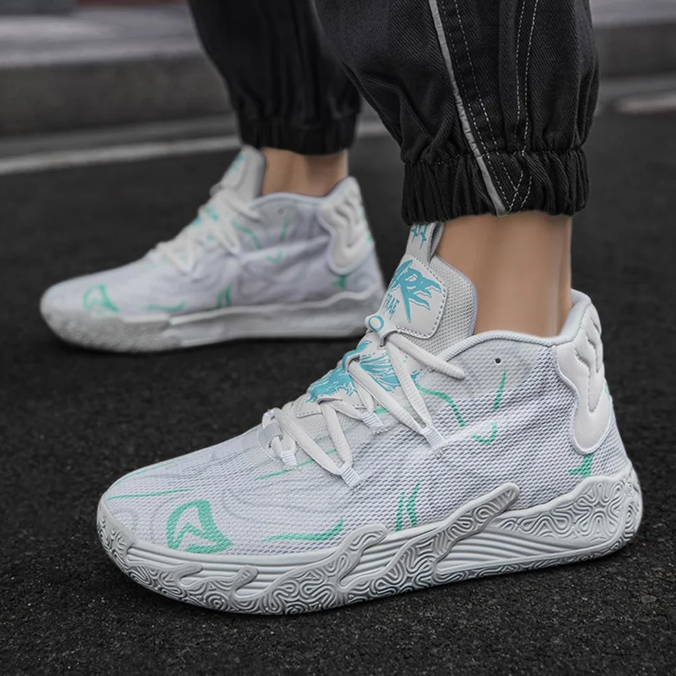 Buty do koszykówki dla mężczyzn, wysokie buty rekreacyjne, buty sportowe, amortyzujące wstrząsy, antypoślizgowe buty do koszykówki, męskie lekkie buty sportowe, buty do biegania, buty do