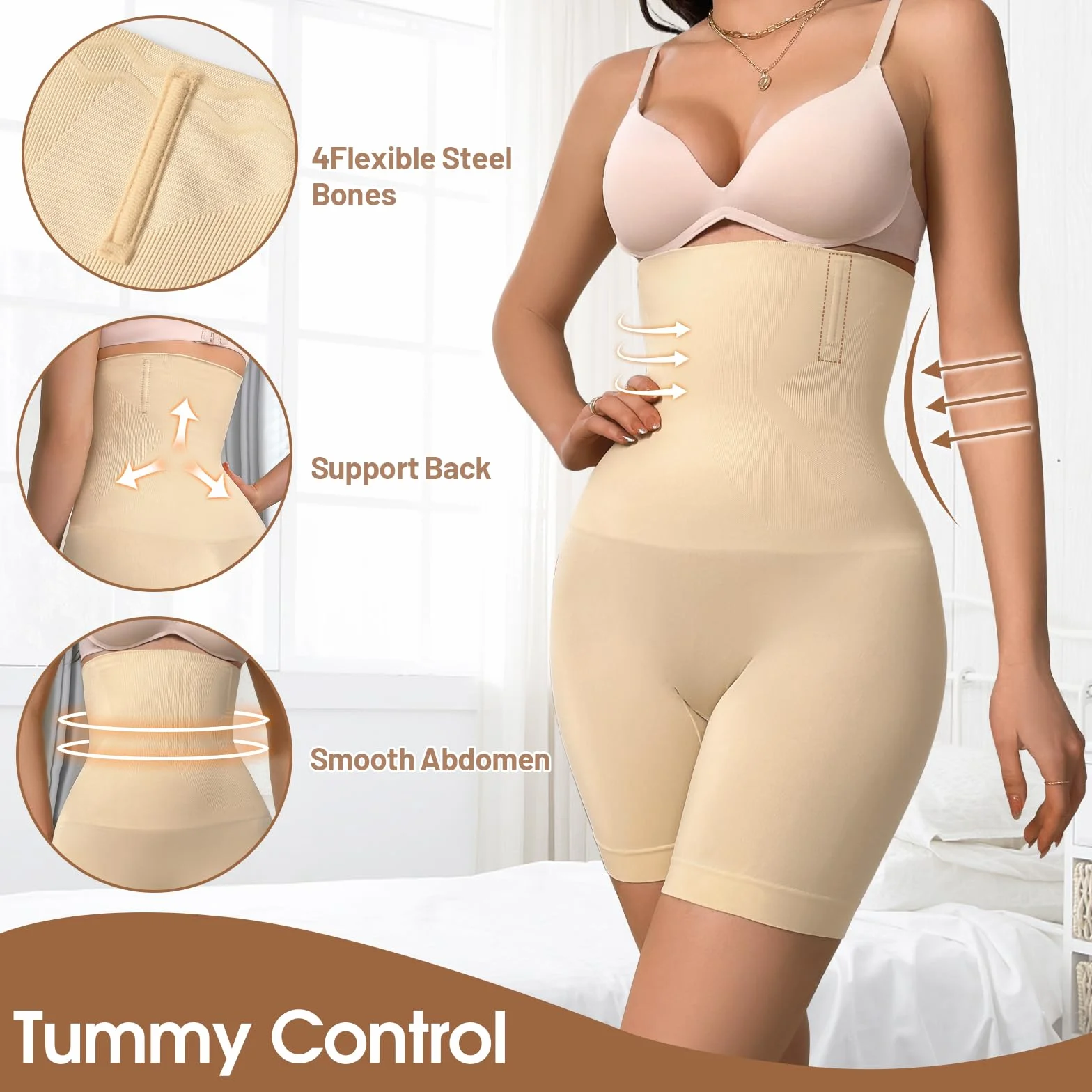 Niwicee Shapewear damskie majtki wyszczuplające brzuch w połowie talii, modelujące figurę, majtki gorsetowe, bielizna wyszczuplająca brzuch, bielizna wyszczuplająca