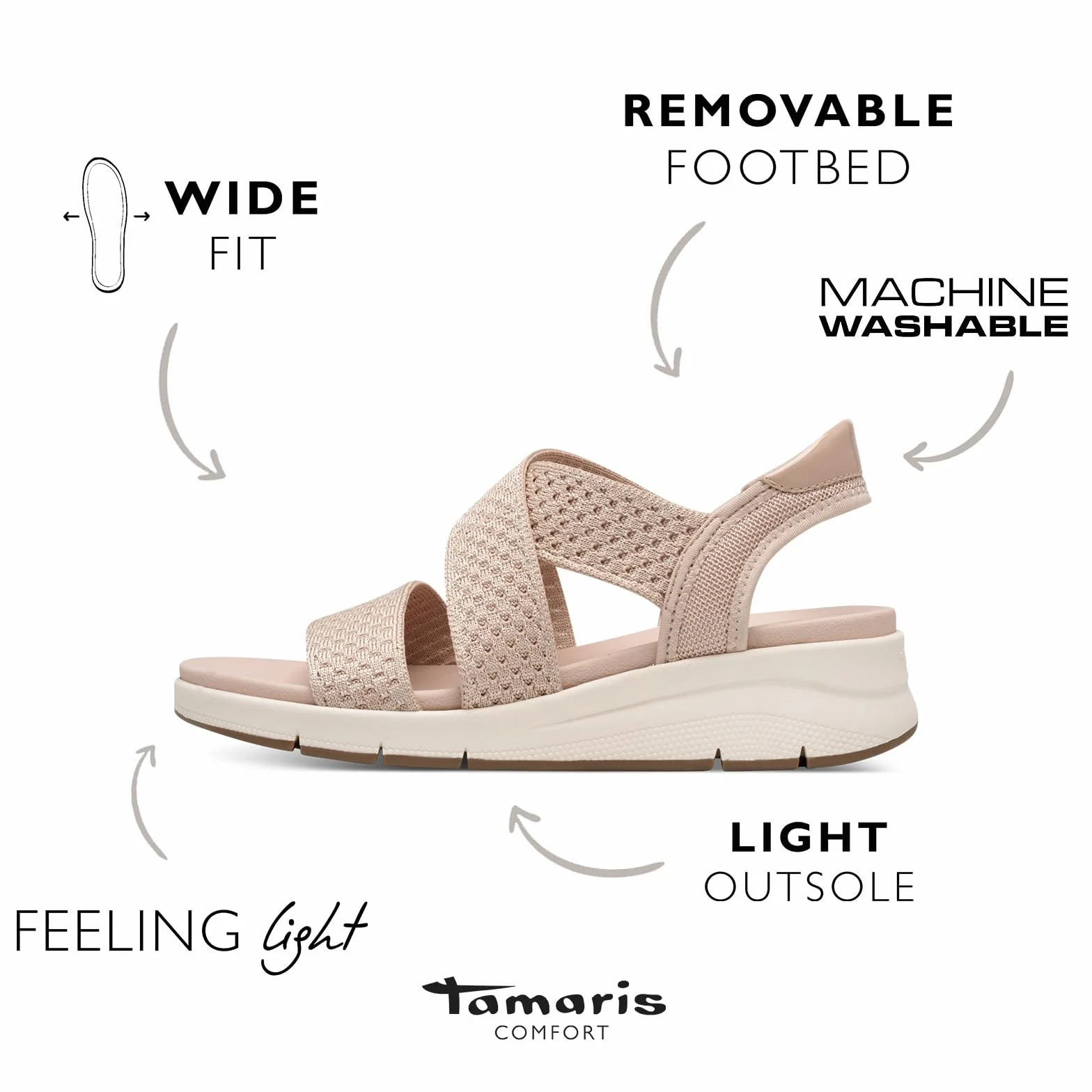 Tamaris Kobiety Tamaris Comfort Damen Keilsandale Tc VeganSandał na koturnie