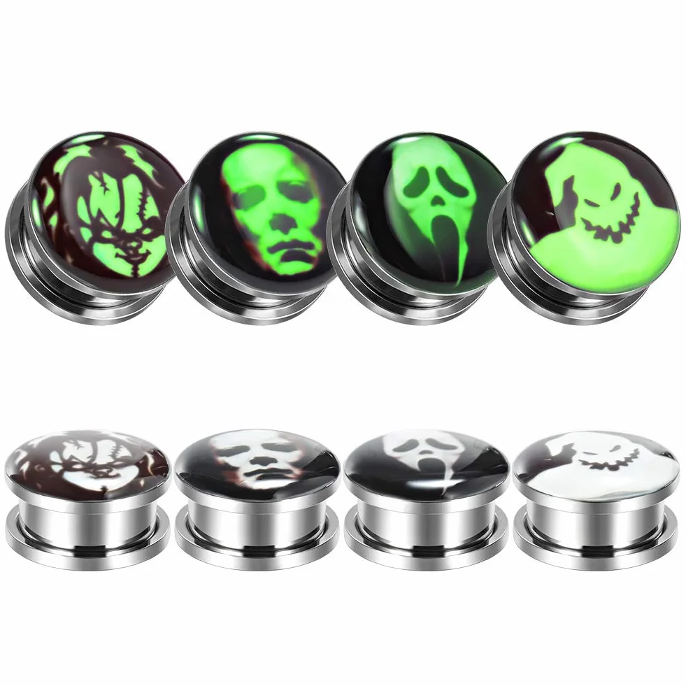 TBOSEN 8 szt. kolczyków ze stali nierdzewnej fluorescencyjnej epoksydowe kolczyki do uszu plug do uszu Plug Flesh Piercing biżuteria 6 mm - 30 mm, Drewno,