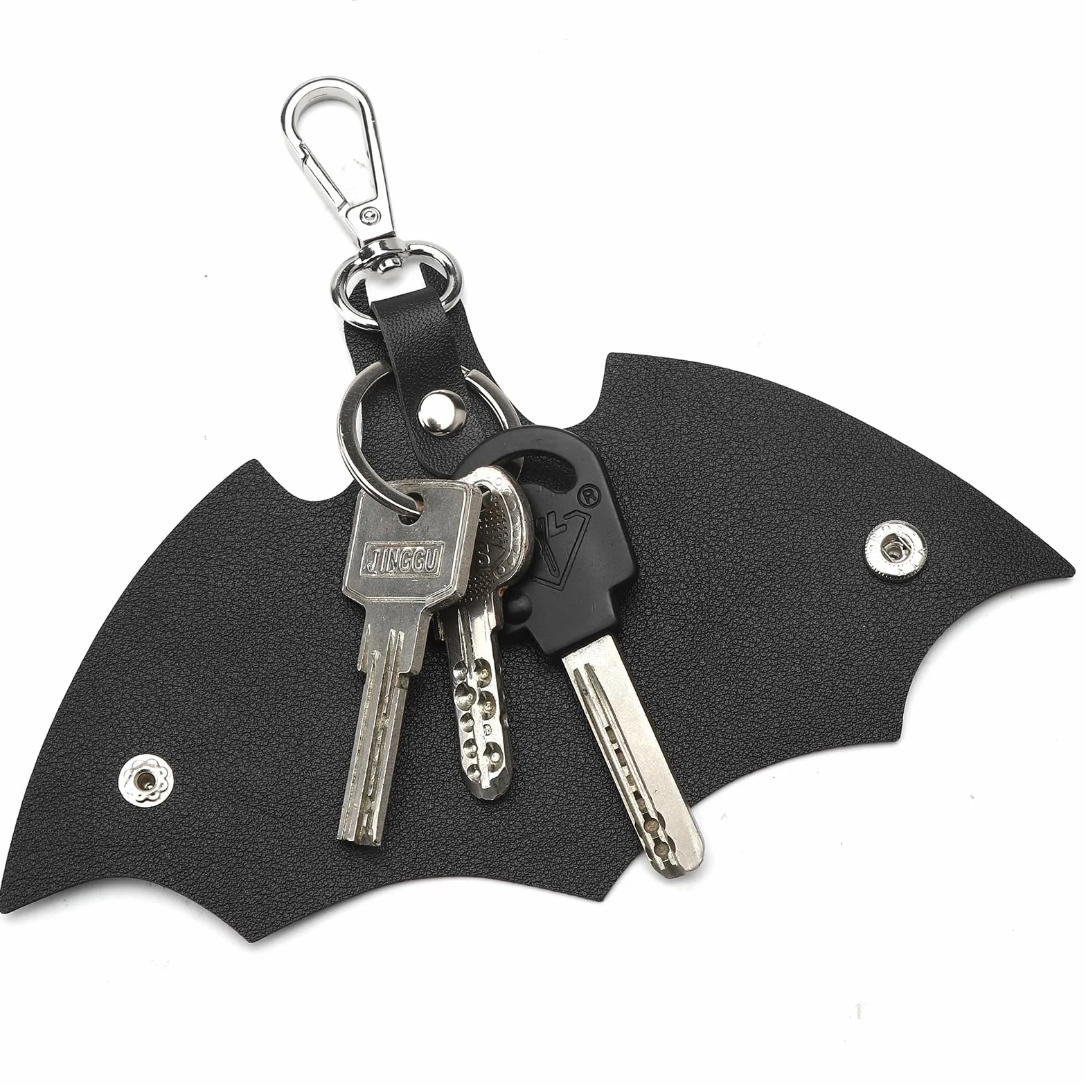 APOMOONS Batman 2 breloki do kluczy, etui na poliuretanu, organizator na klucze Batman, brelok z uchwytem, czarny, 17.5×10.5cm