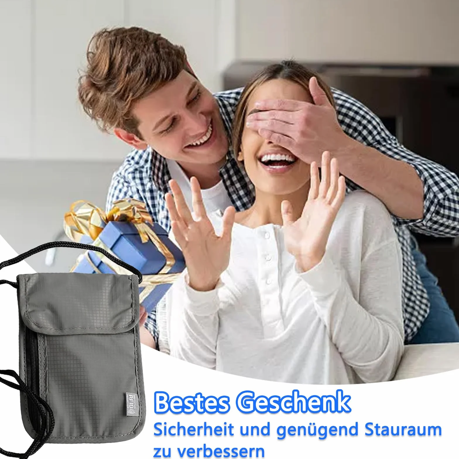 Wodoszczelna torba na piersi do podróży, unisex, torba podróżna, torba na paszport, mała torba na ramię, zabezpieczenie przed kradzieżą, na paszport, karty kredytowe, smartfon, monety i akcesoria