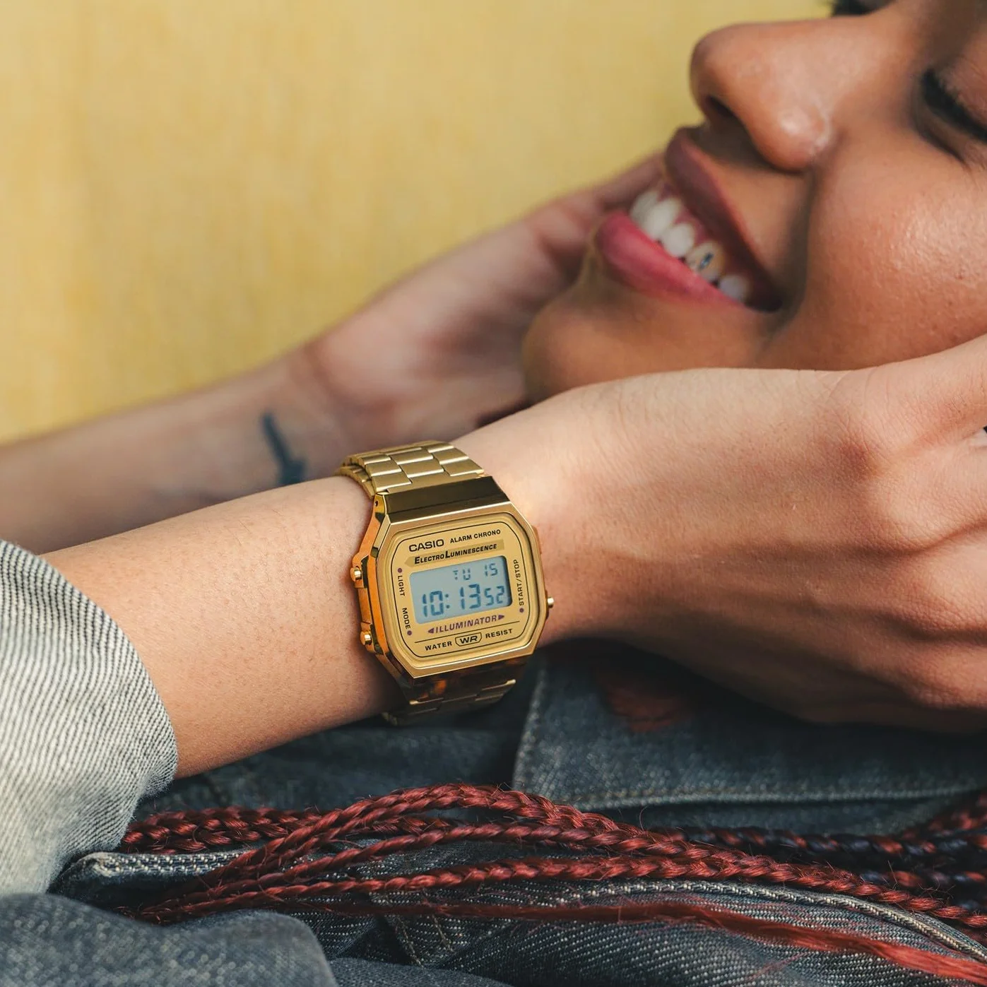 Casio Unisex cyfrowy zegarek kwarcowy dla dorosłych z bransoletką ze stali nierdzewnej