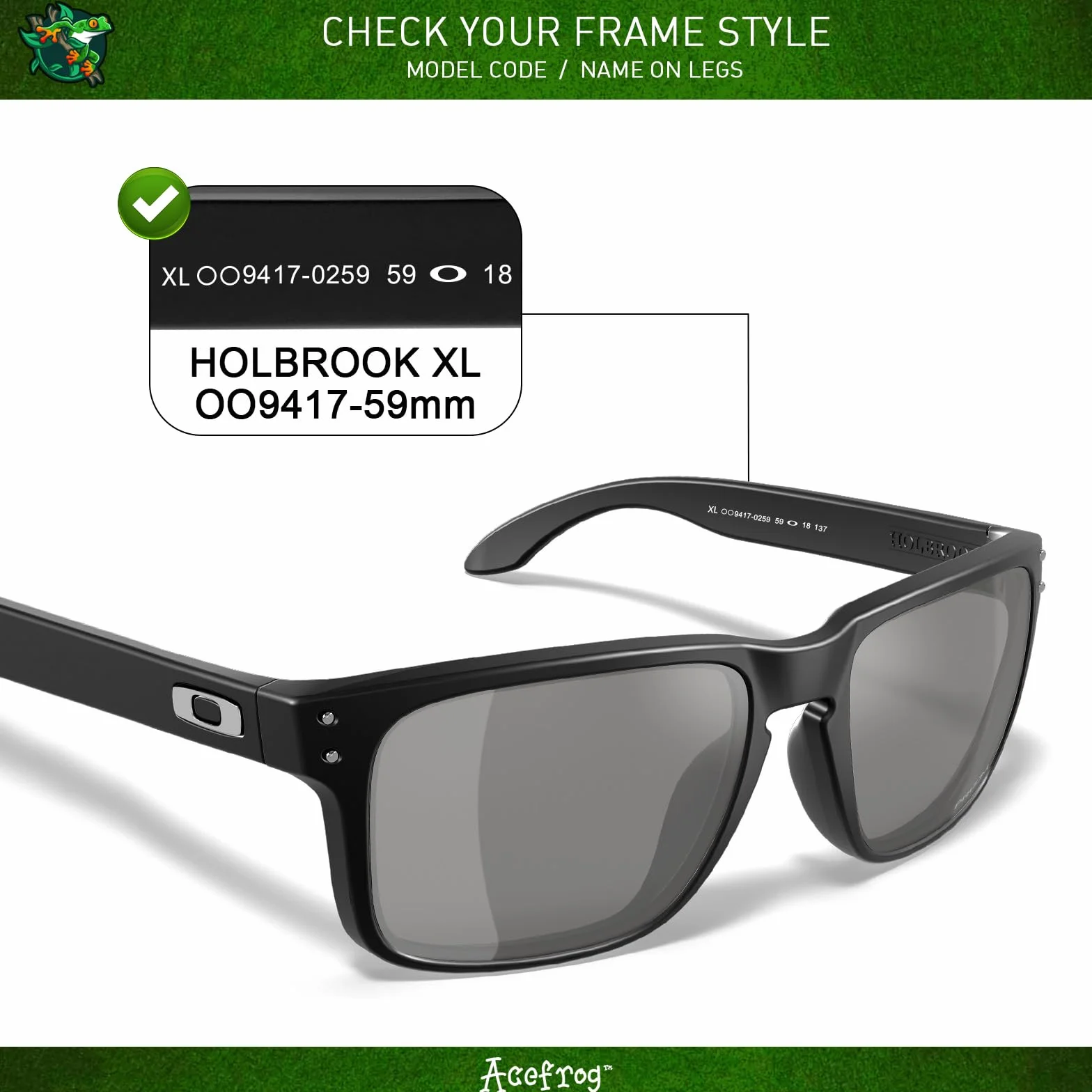 Acefrog 5 par polaryzacyjnych soczewek zamiennych do okularów przeciwsłonecznych Oakley Holbrook XL OO9417, idealnie dopasowane, nietłukące się, odporne na zarysowania, Value Pack