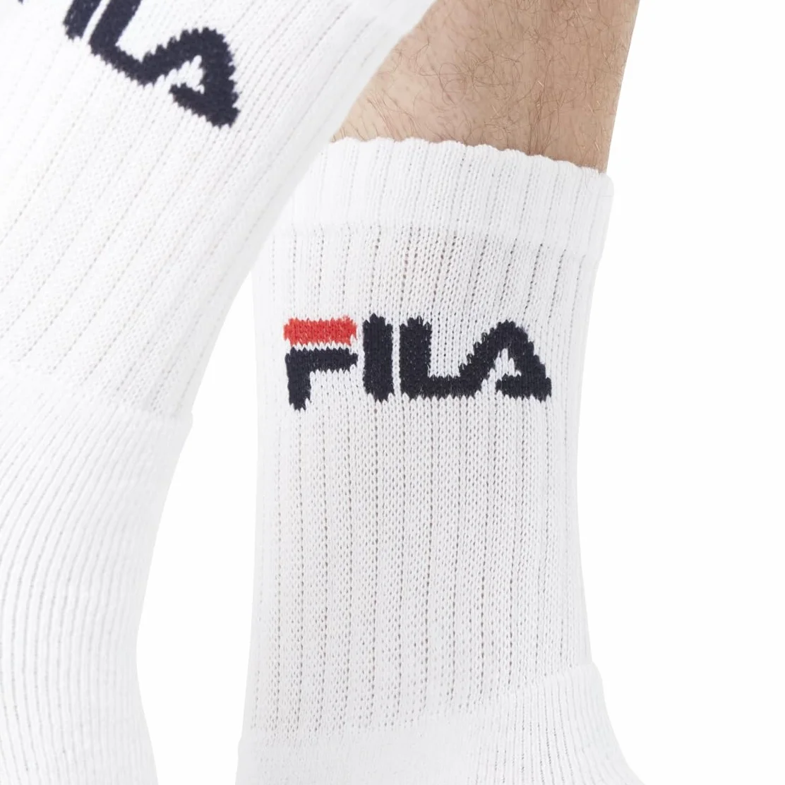 Fila Bawełniane skarpety sportowe męskie, wygodne, miękkie w dotyku (zestaw 6 sztuk), biały, 43/46 EU