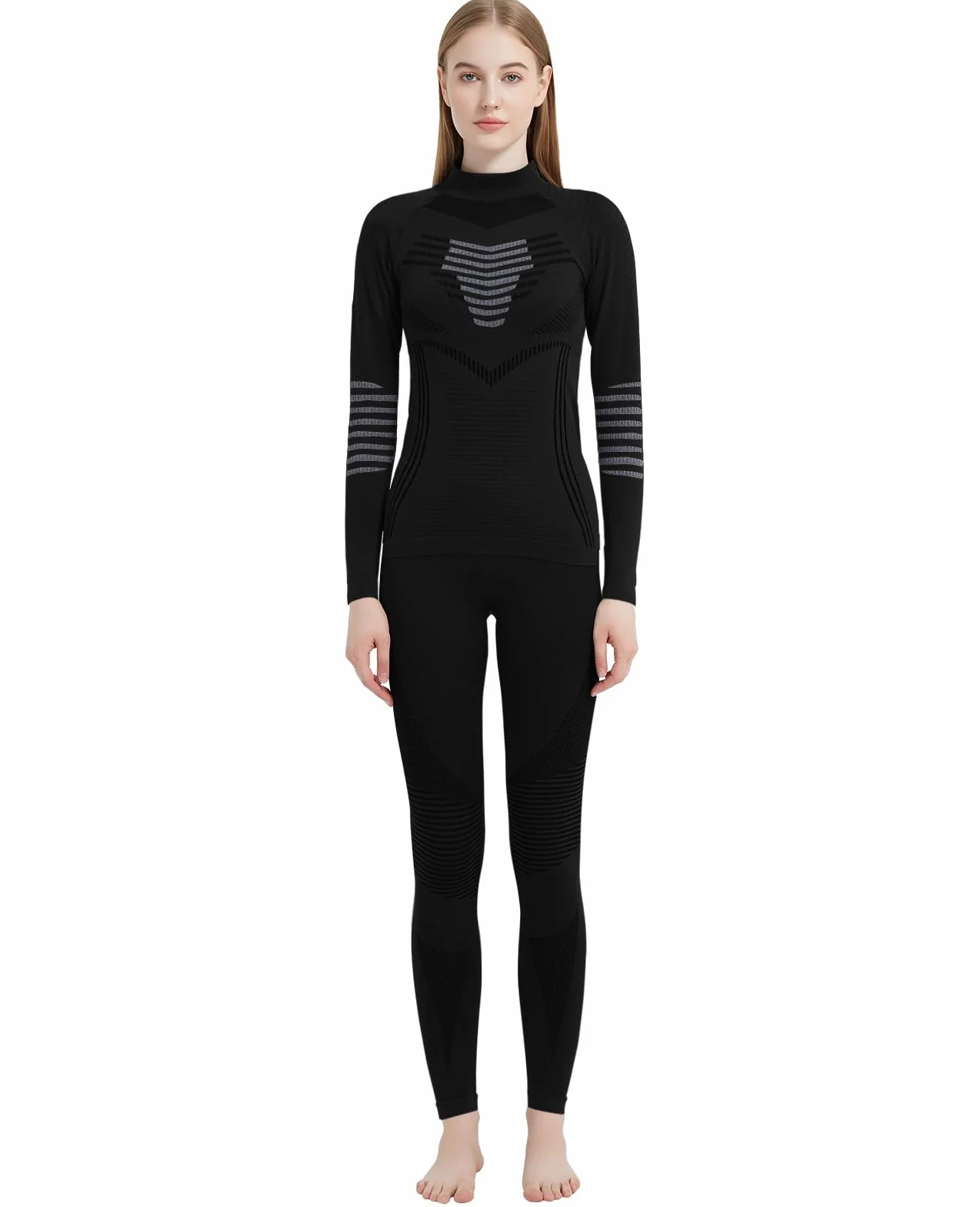 Zestaw warstw podstawowych Kobiety Thermal Underwear for Women Winter Warm Base Layer Compression Set