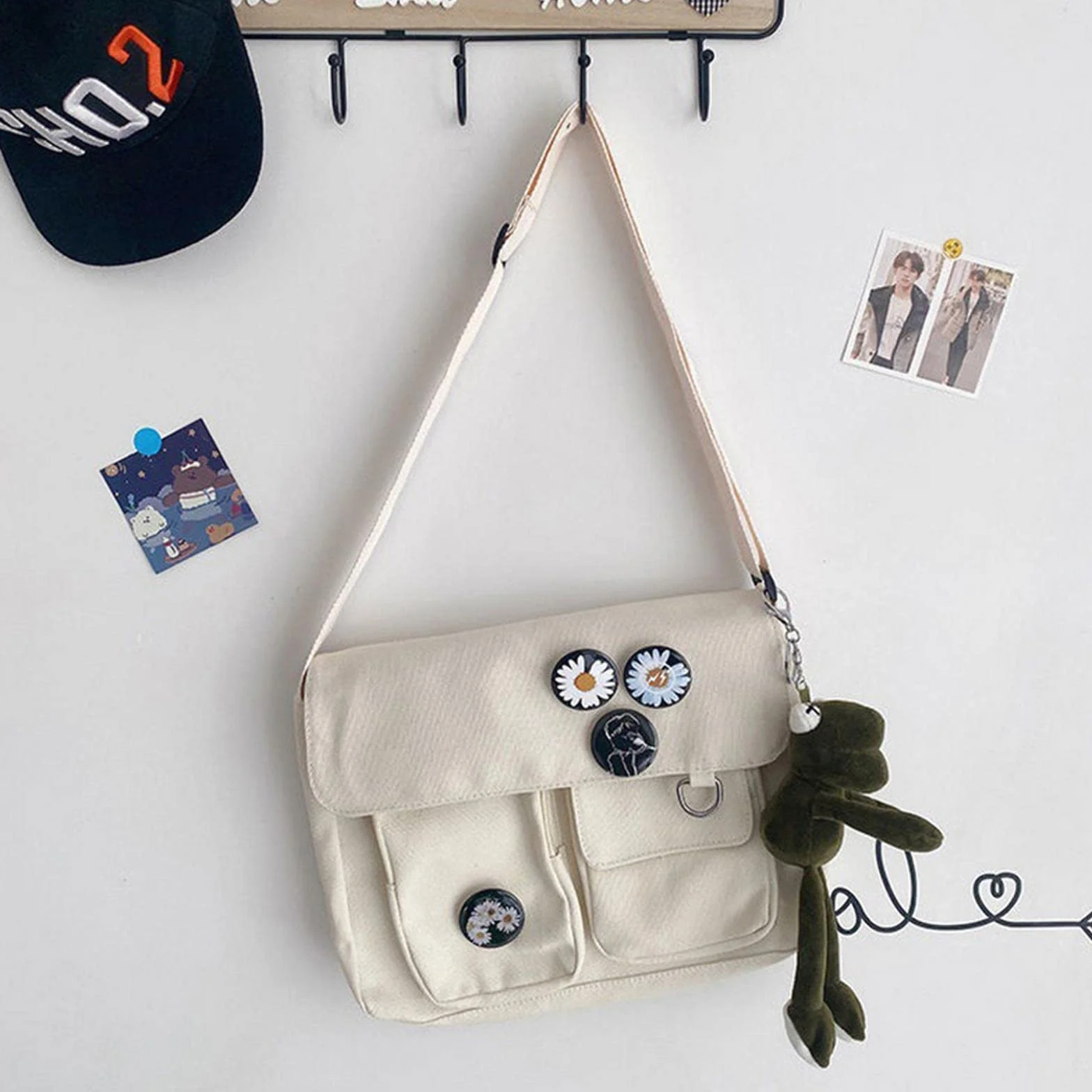 MOGSA Torba na ramię moda damska płócienne torby na ramię dla młodzieży na co dzień damskie torby crossbody o dużej pojemności solidne torebki torby kurierskie dla kobiet