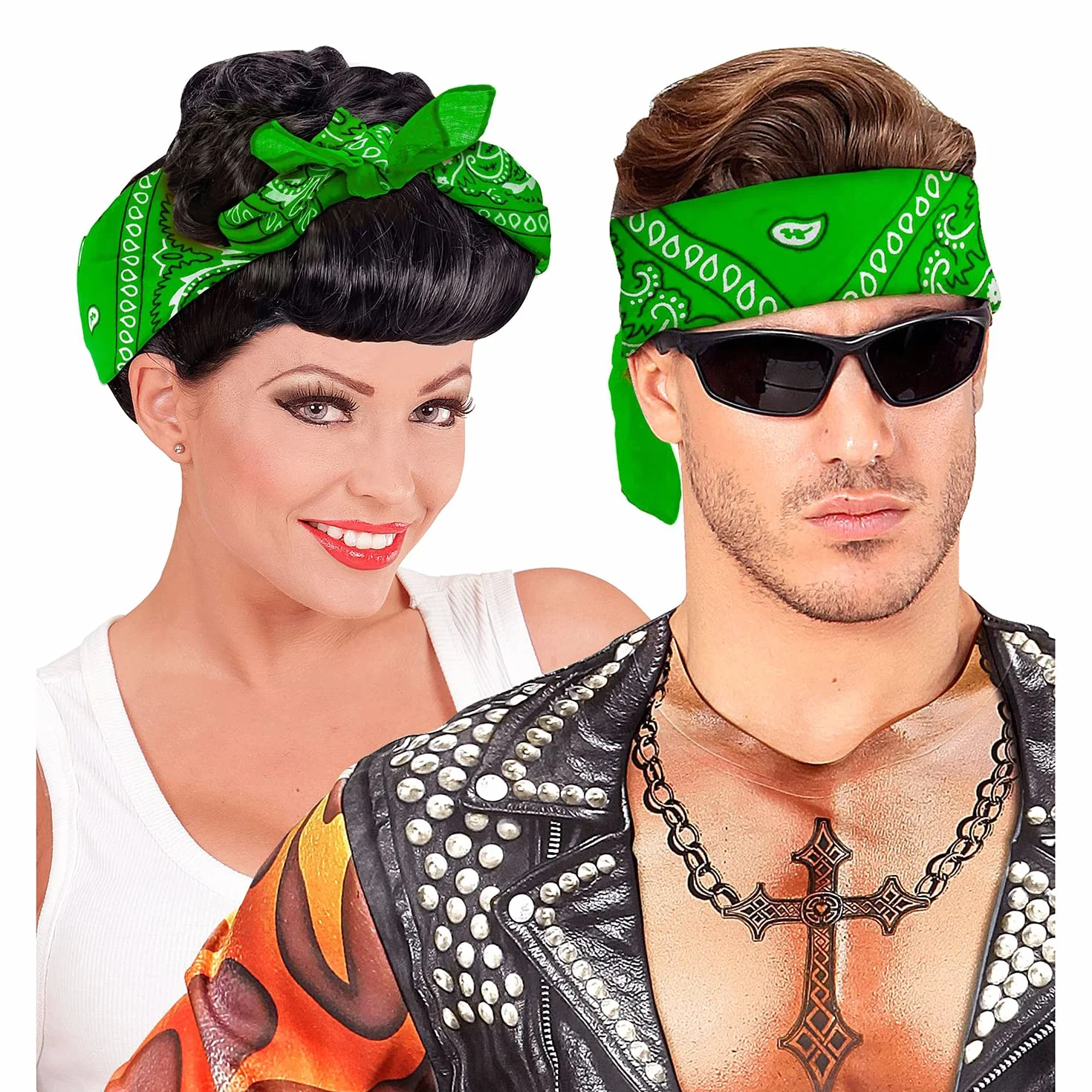 W WIDMANN MILANO Party Fashion - Bandana, 55 x 55 cm, szalik, chusta, impreza tematyczna, karnawał, akcesoria kostiumowe, akcesoria