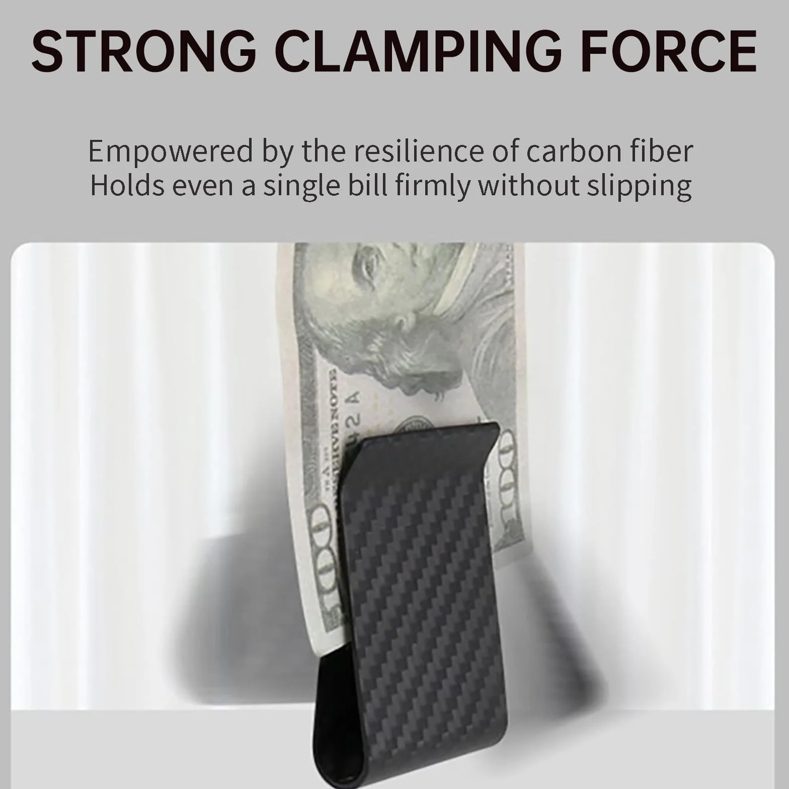 Carbon Fiber portfel z klamrą do pieniędzy, uchwyt na karty kredytowe CLL CARBONLIFE klipsy dla mężczyzn, srebro, m