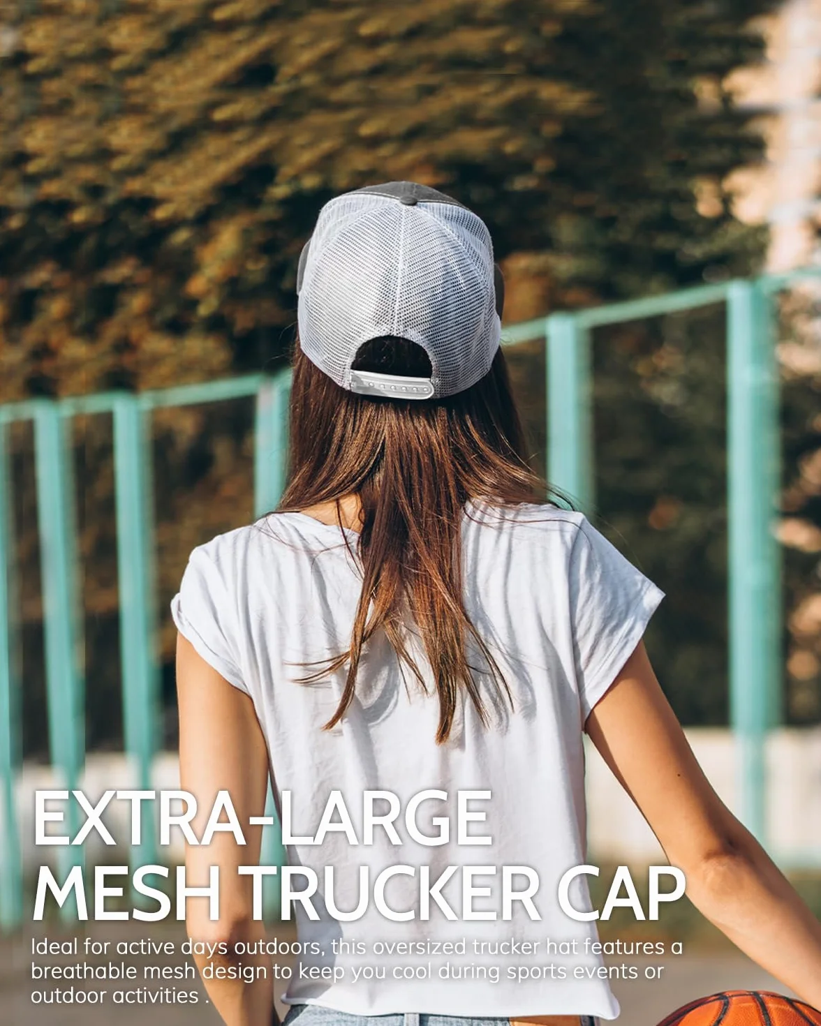 Zylioo M/L/XL/XXL czapki typu trucker dla dużych głów, 2-kolorowe czapki z siateczką, duża letnia czapka sportowa, ponadwymiarowa oddychająca czapka do biegania