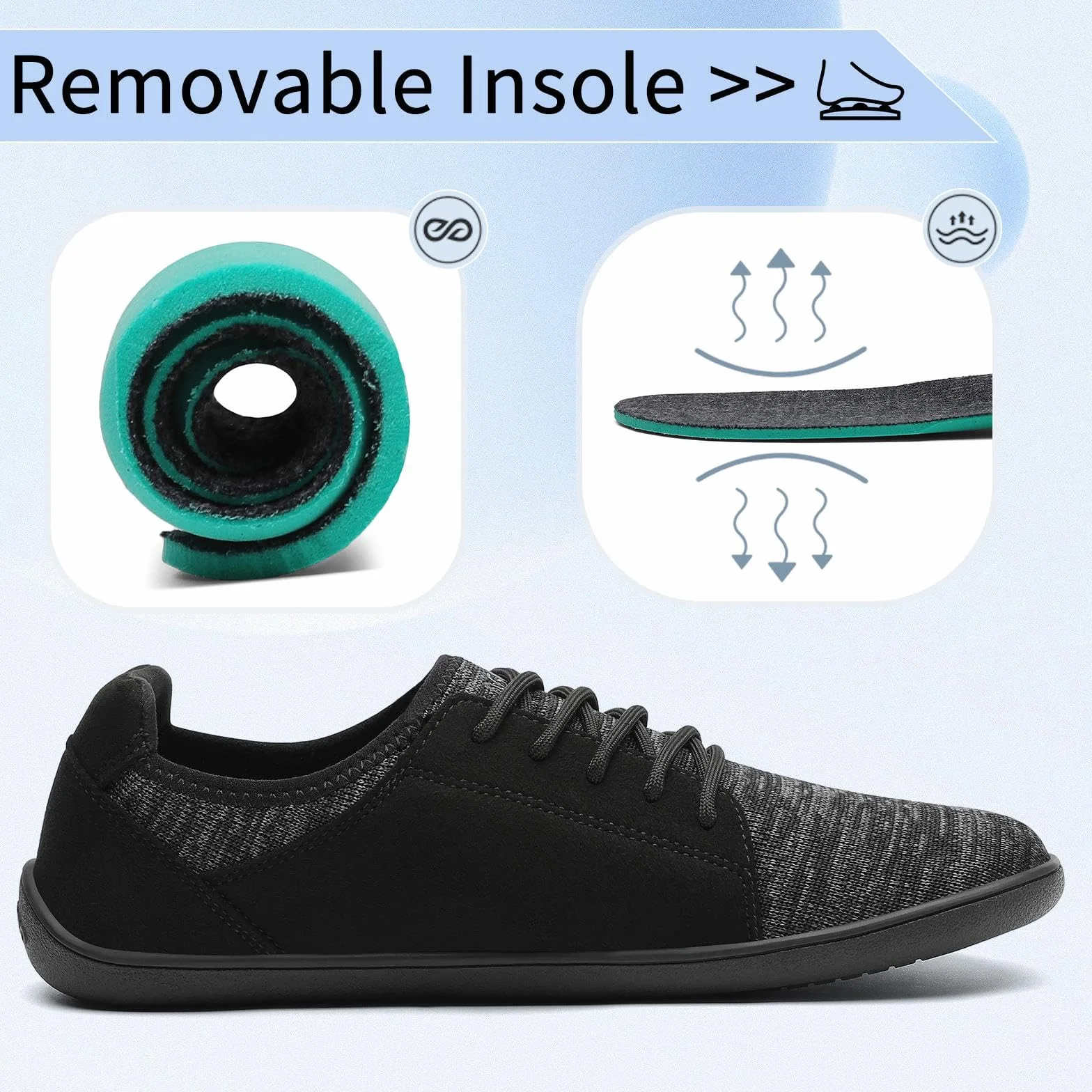 SAGUARO Męskie i damskie minimalistyczne buty barefoot Free Walker Luck III-Casual, oddychające buty do chodzenia unisex, 36-48 EU