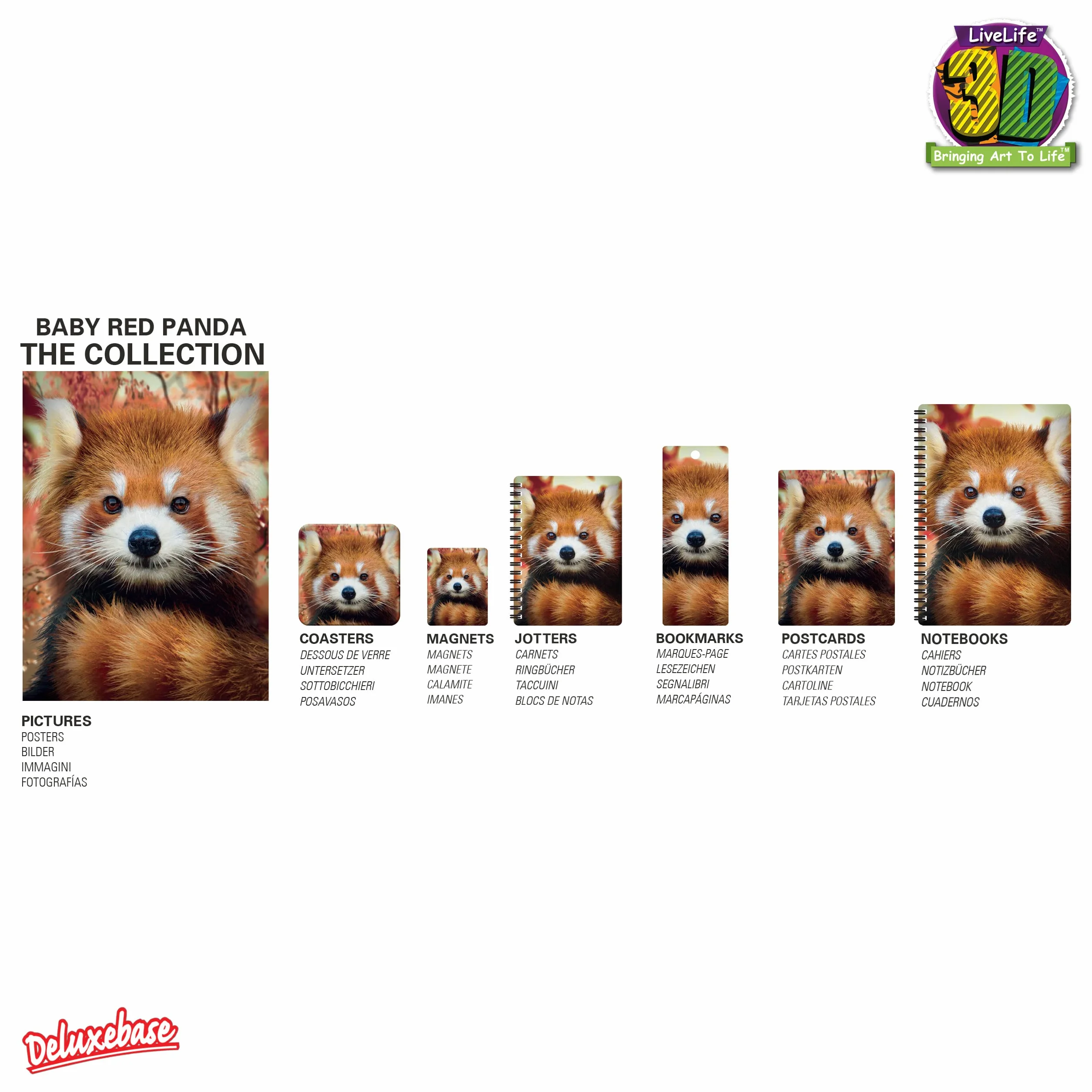 3D Live Life Baby Red Panda portmonetka 10 cm, wielokolorowa (wielokolorowa)