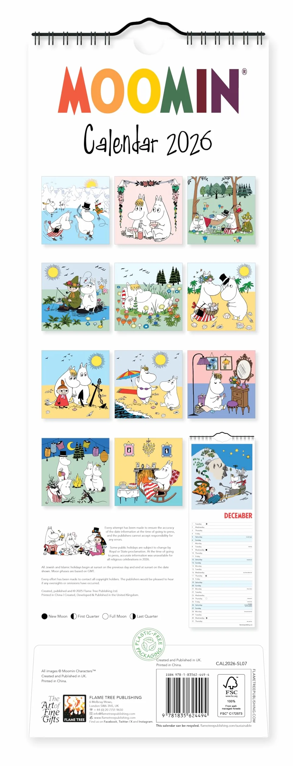 Moomin Slim Calendar 2026 (Art Calendar)