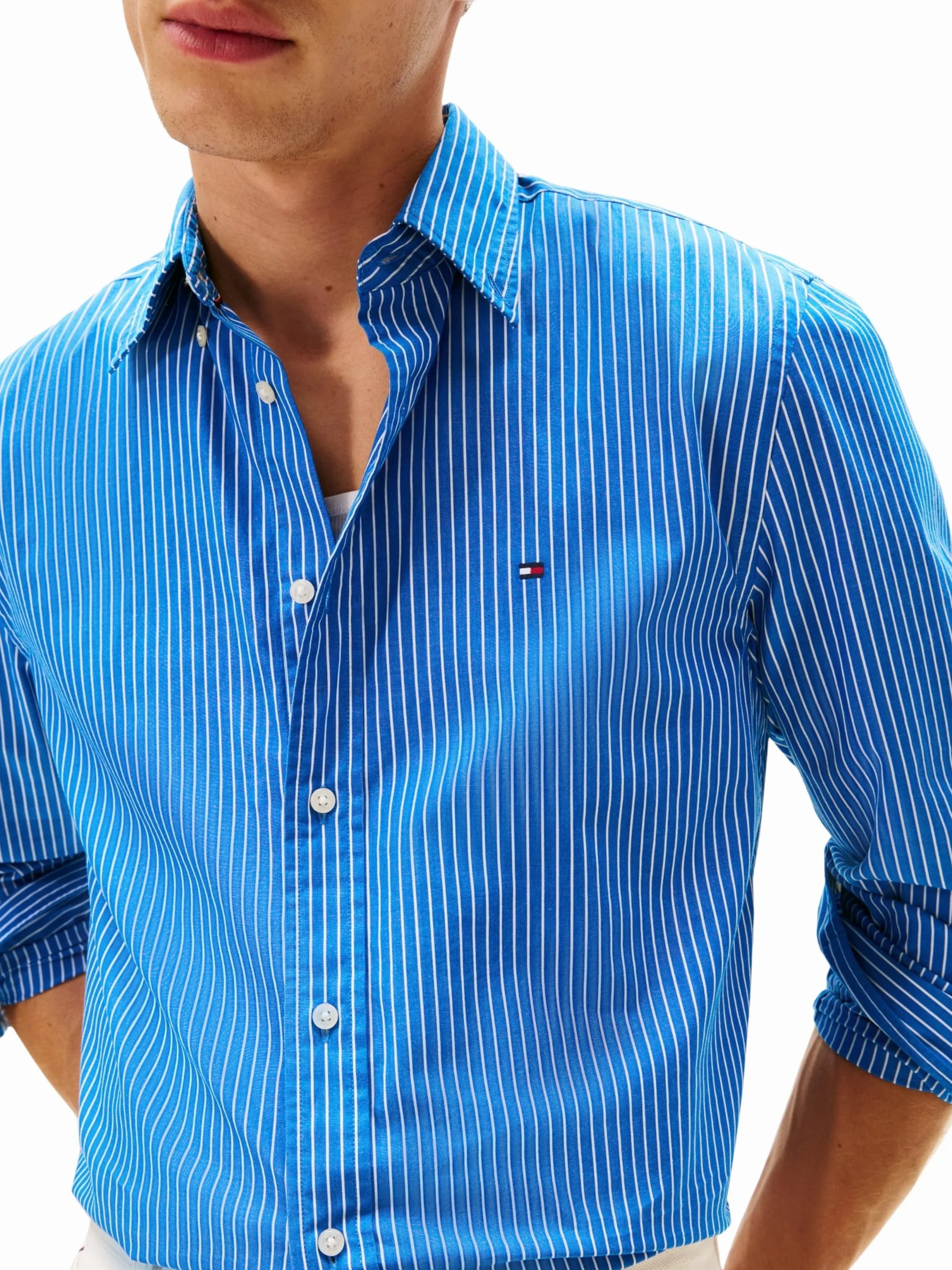 Tommy Hilfiger Koszula L/S Mężczyźni Core Hairline Poplin Rf Shirt Mw0mw41399