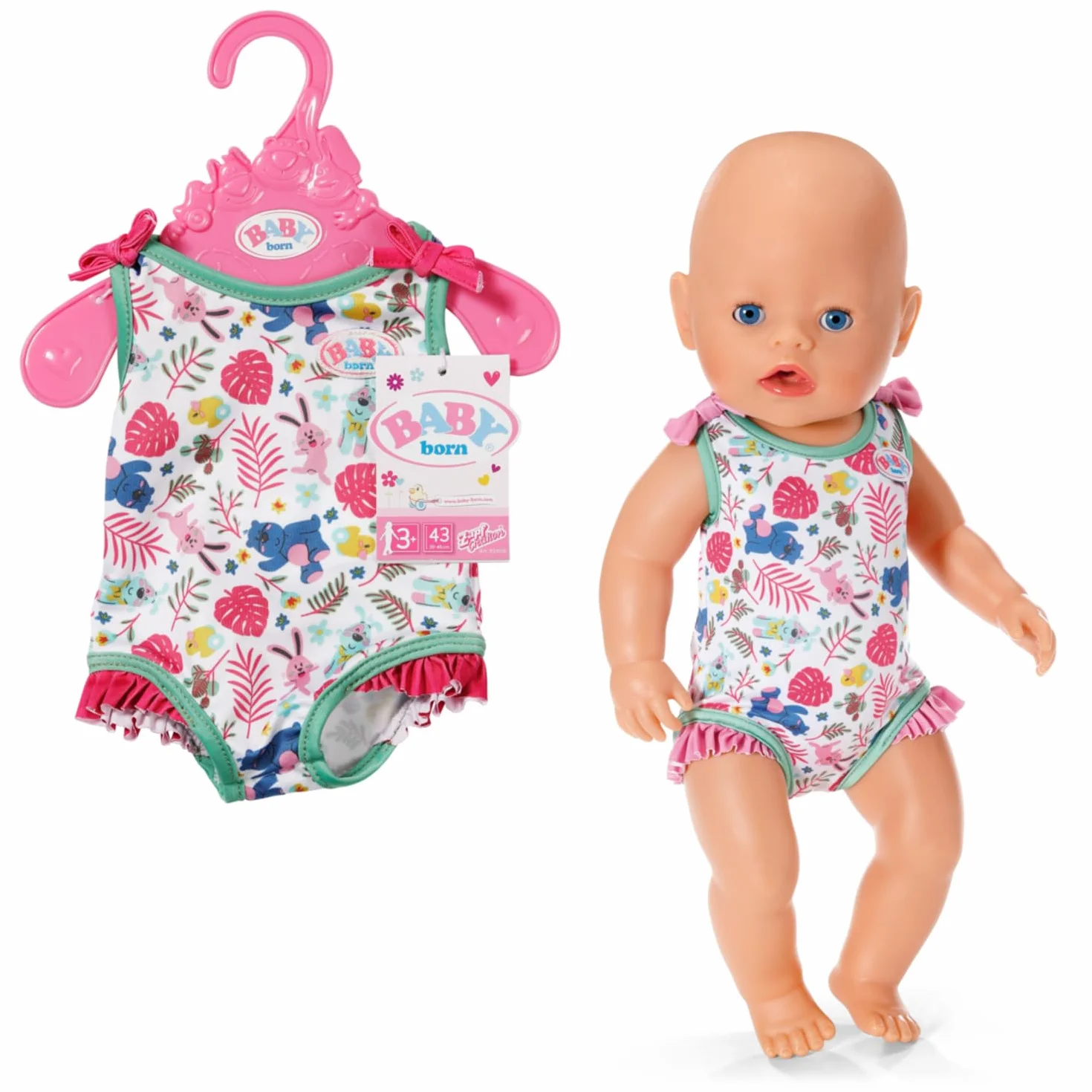 BABY born Stroje kąpielowe 833636 - Stroje kąpielowe dla lalek do 43 cm - dostępne w dwóch różnych stylach - odpowiednie dla dzieci od 3 lat