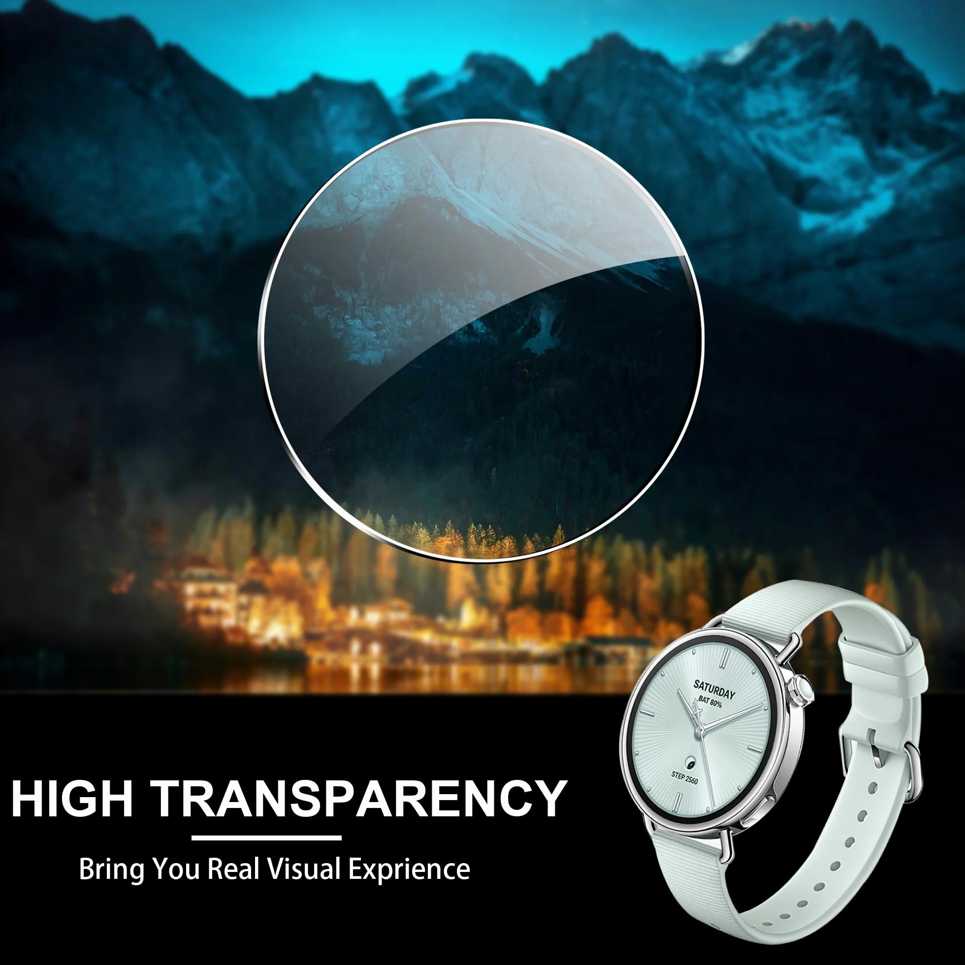 4 sztuki folii ochronnej do zegarka Xiaomi Watch S4 41 mm szkło pancerne, odporne na zarysowania, bardzo trwałe, folia ochronna na wyświetlacz HD