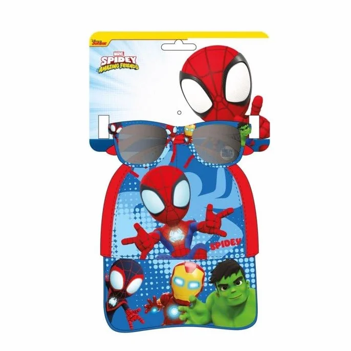 CERDÁ LIFE'S LITTLE MOMENTS | Zestaw czapek i okularów przeciwsłonecznych Spiderman dla chłopców i dziewcząt - modne i wytrzymałe okulary Spiderman