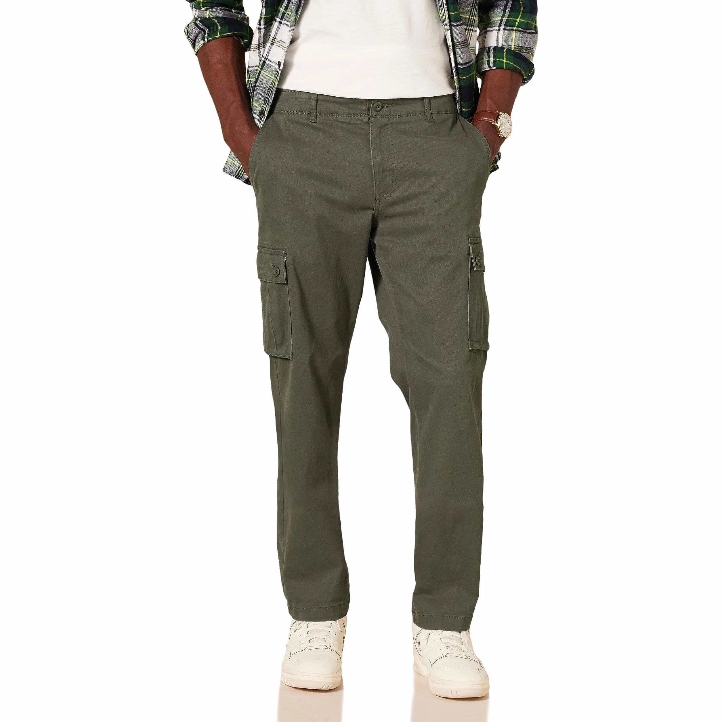 Amazon Essentials Mężczyźni Spodnie cargo ze stretchem straight fit (dostępne w wersjach Big i Tall)