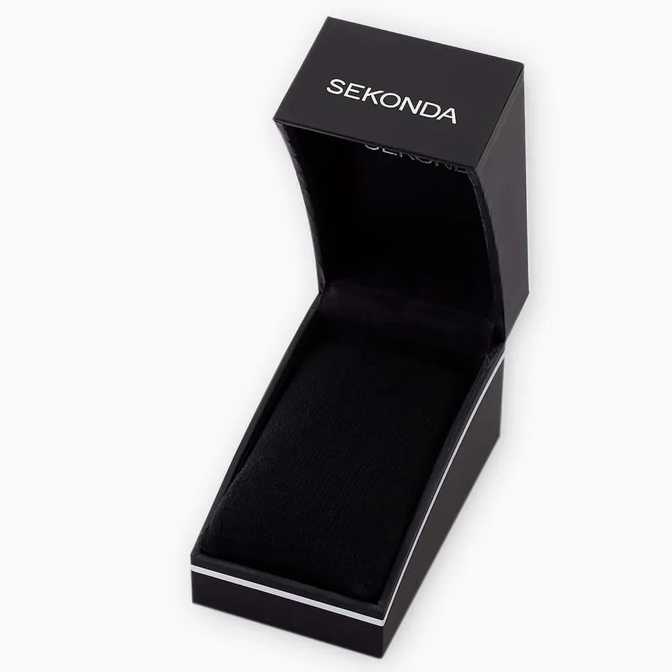 Sekonda Damski zegarek kwarcowy z białą tarczą analogową i złotą bransoletką ze stali nierdzewnej 3799.3, Biały/złoty, Bransoletka