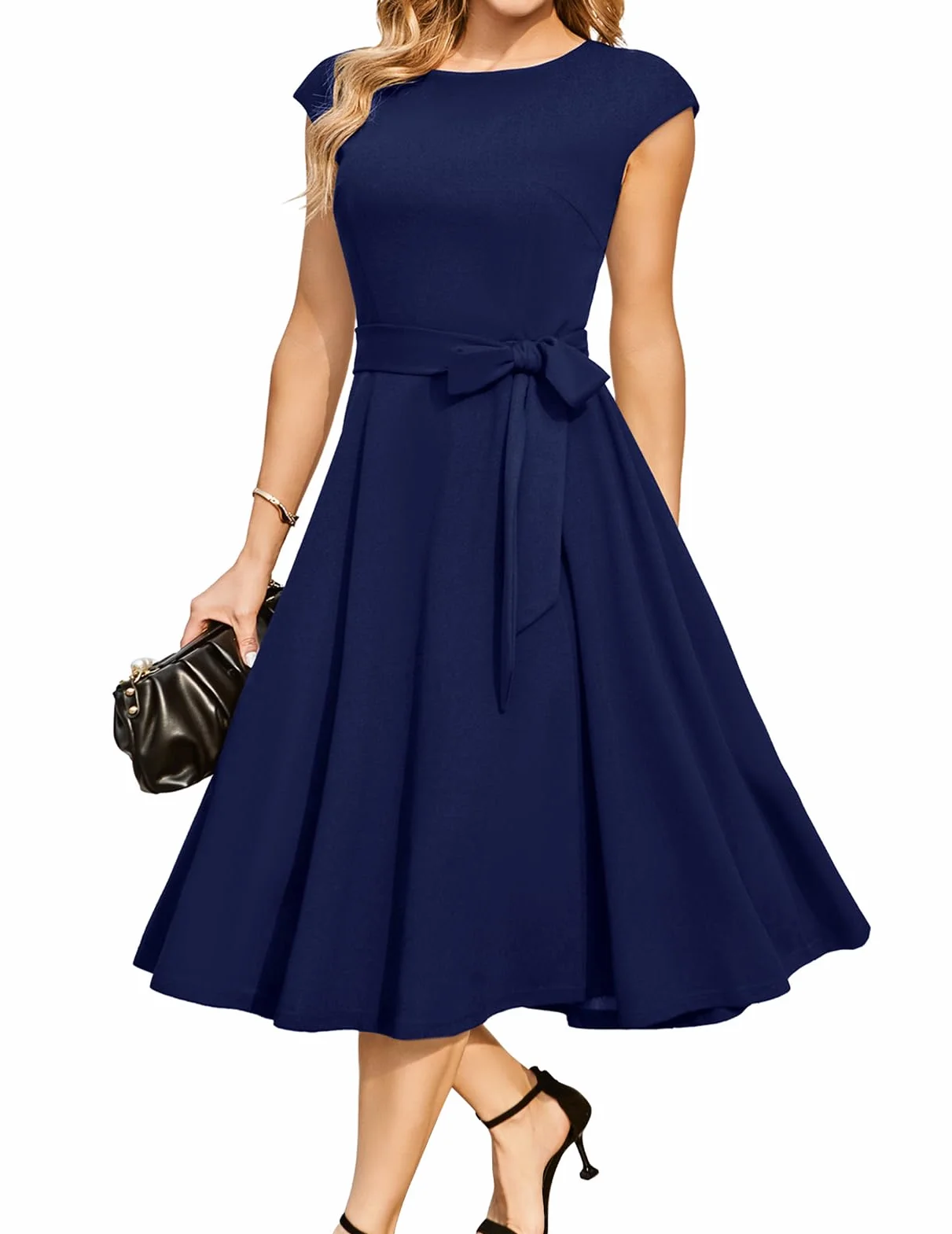 DRESSTELLS sukienka retro rockabilly midi lata 50. elegancka damska suknia ślubna